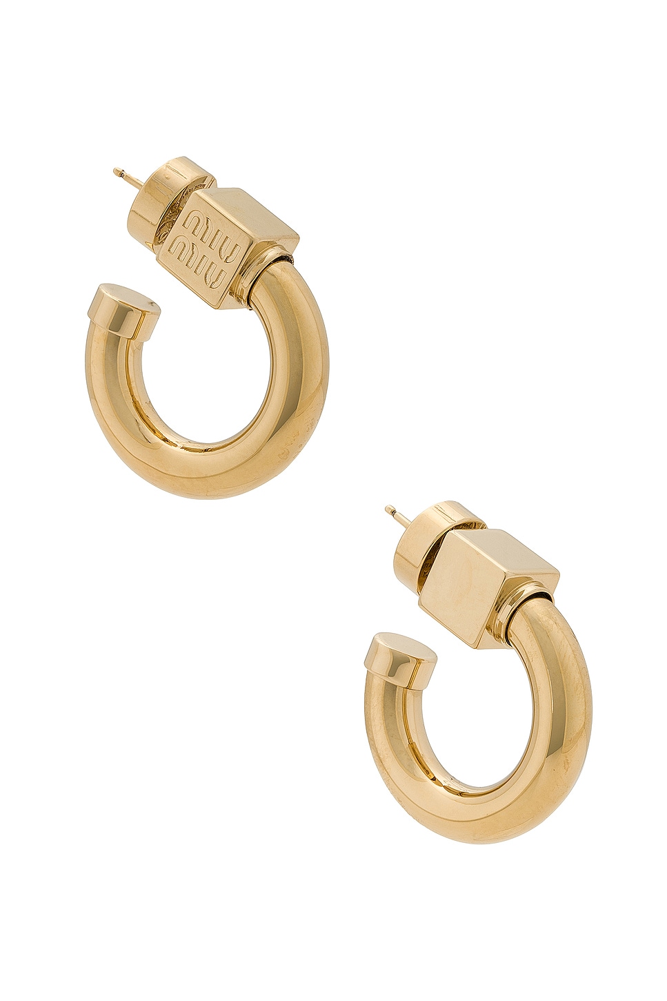 Image 1 of Miu Miu Hoop Earrings in Oro