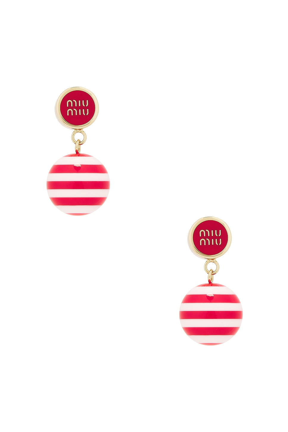 Image 1 of Miu Miu Ball Earrings in Rosso