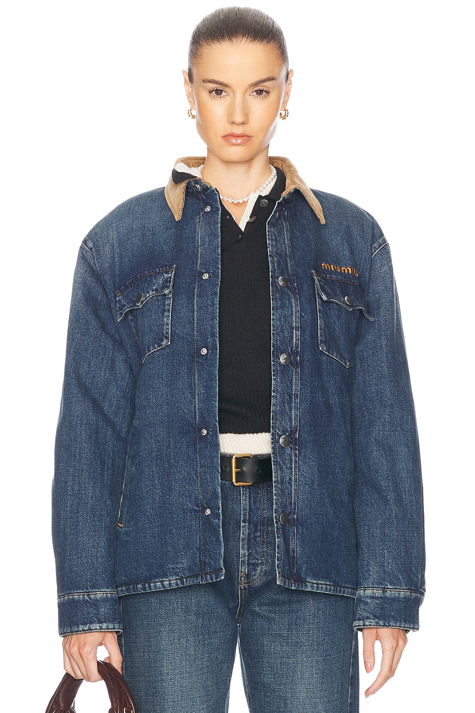 Image 1 of Miu Miu Denim Jacket in Blue