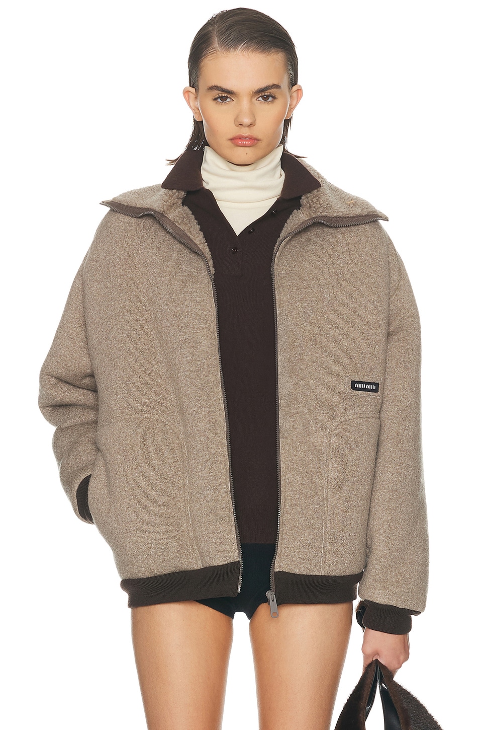 Image 1 of Miu Miu Zip Up Jacket in Corda