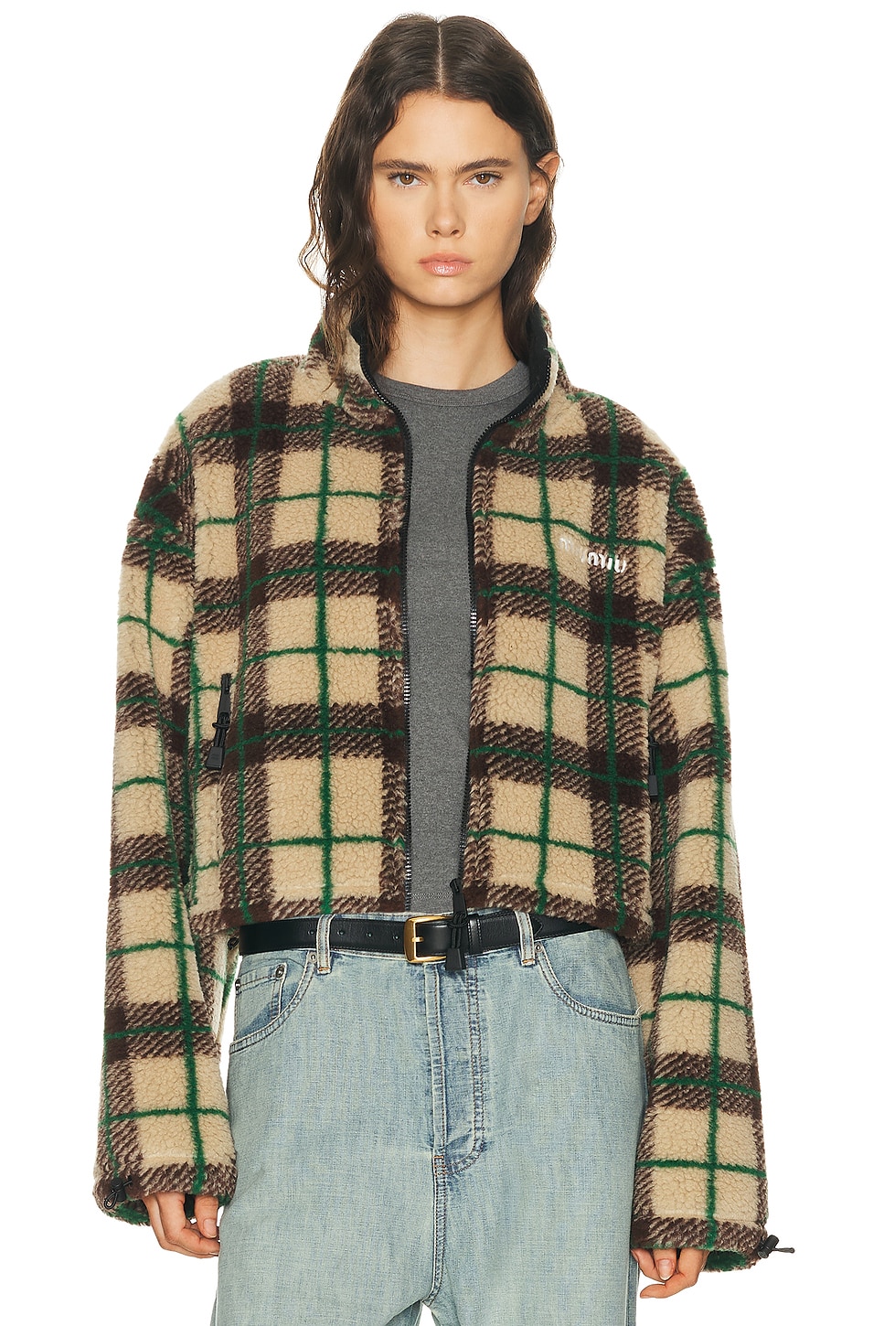 Miu Miu Teddy Check Jacket