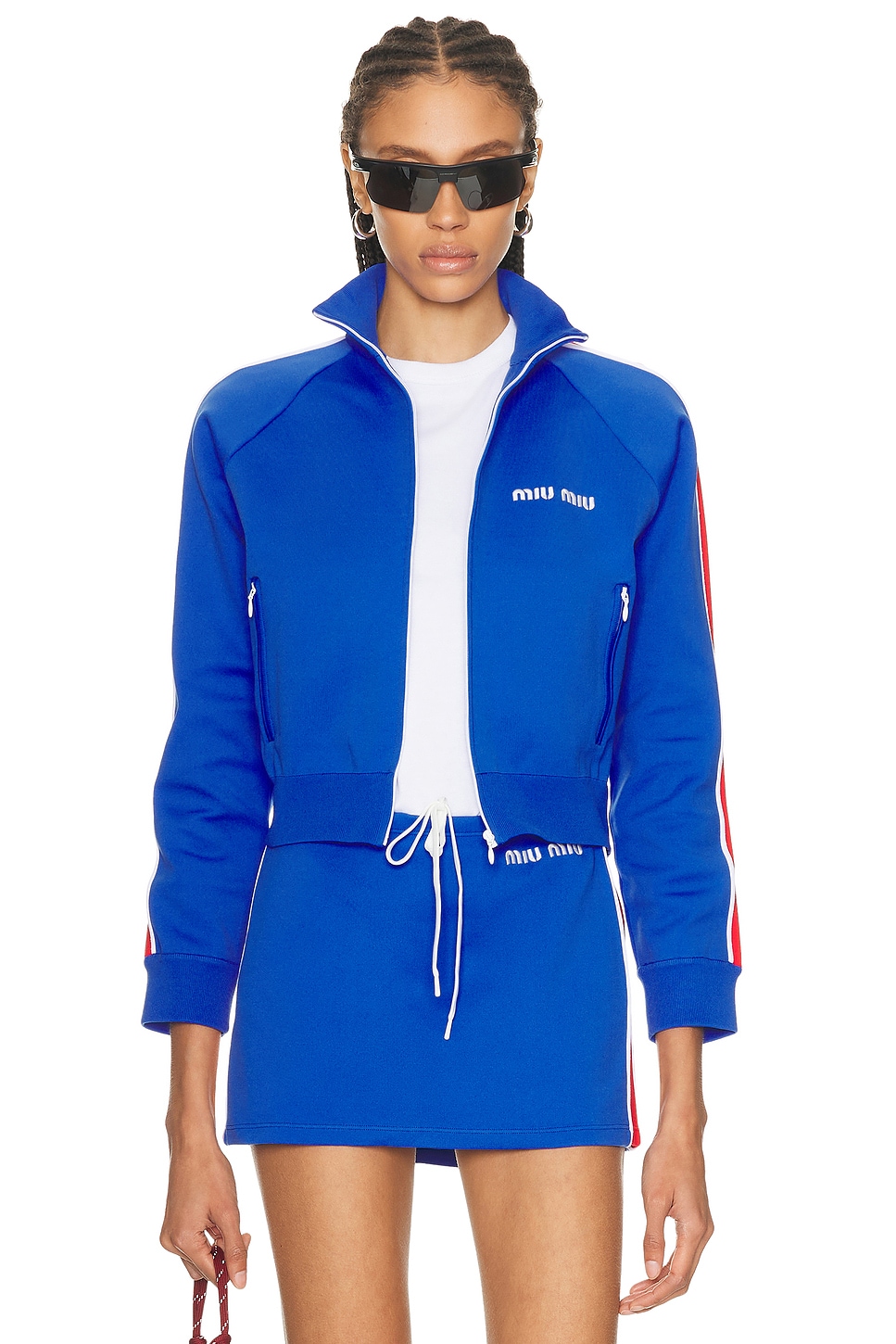 Miu Miu - Nylon Zip Up Track Jacket | Plush