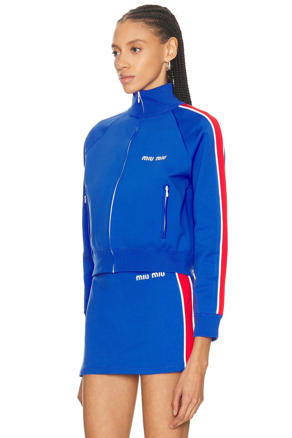 Miu Miu - Nylon Zip Up Track Jacket | Plush
