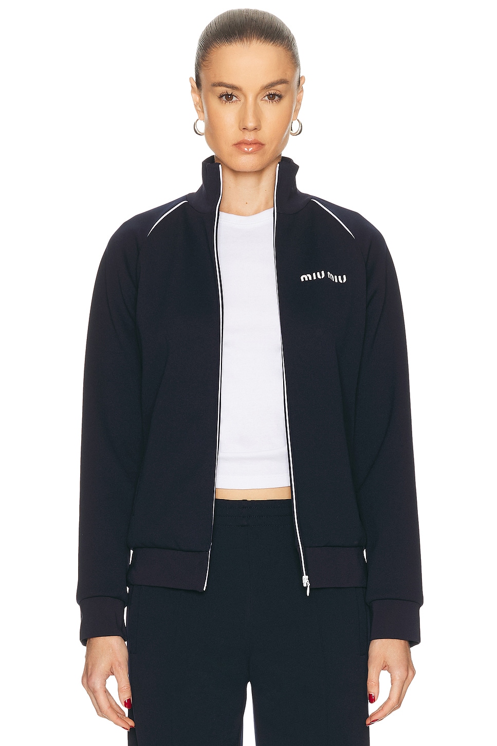 Miu Miu　Y2K シルクトップ パーカー　ドローコード付き　サイズ40 54356157?w=400
