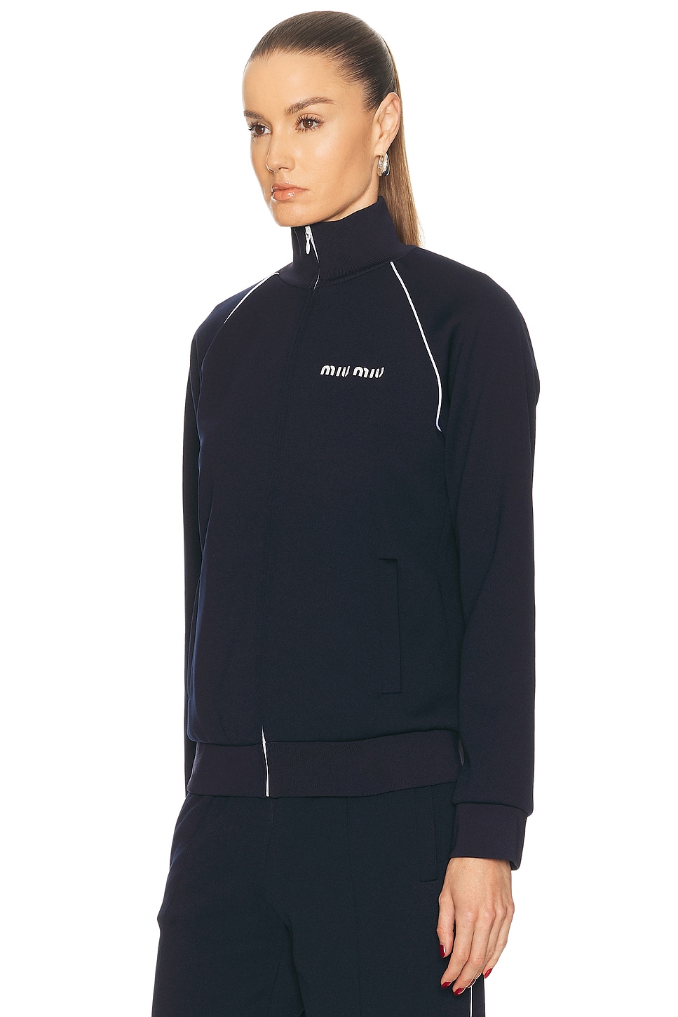 Miu Miu - High Neck Track Jacket | Plush