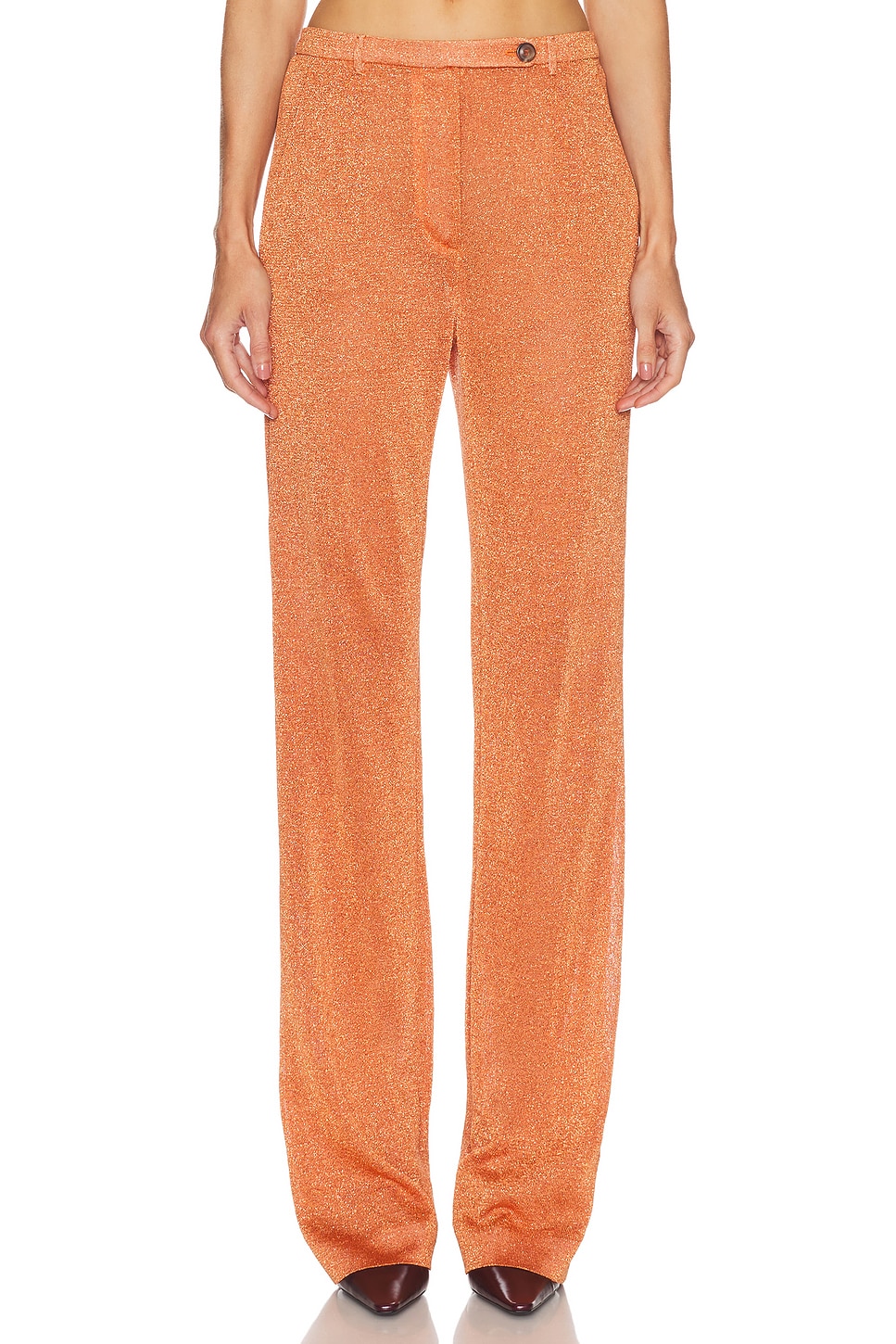 Image 1 of Miu Miu Wide Leg Trouser in Arancio