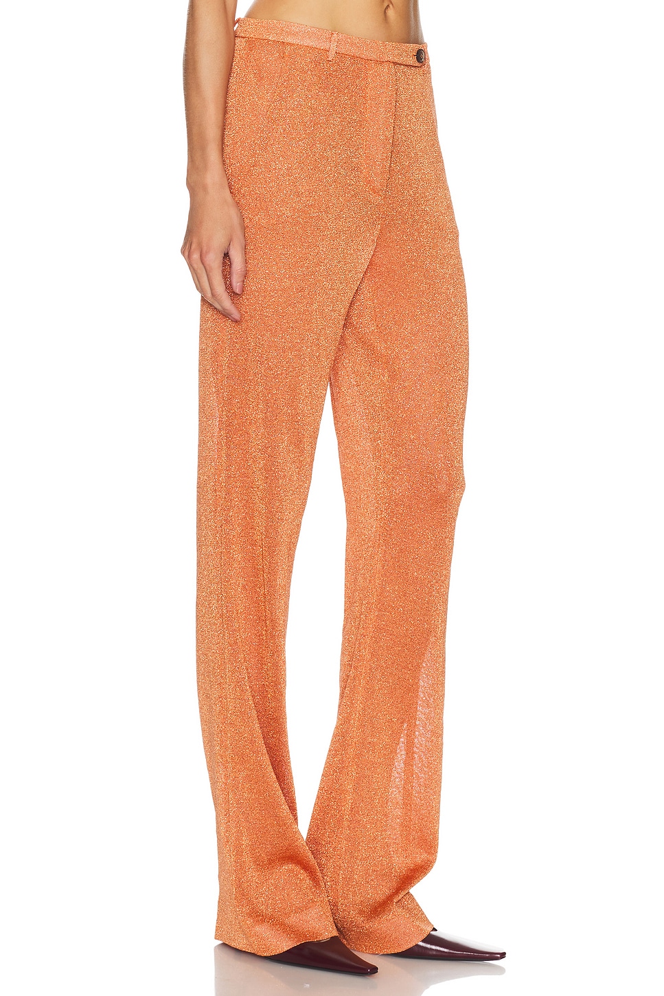 Miu Miu Wide Leg Trouser In Orange
