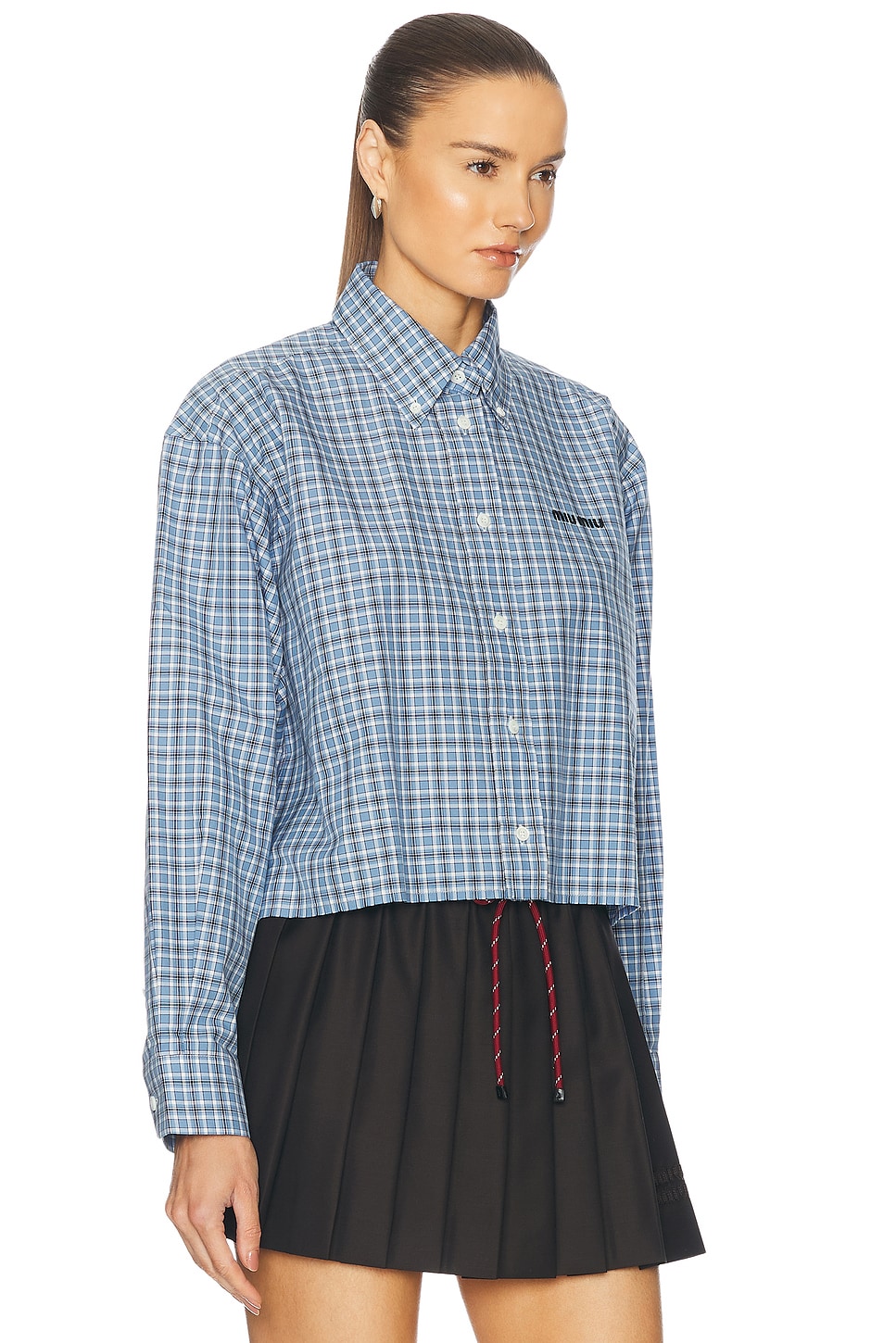 MIU MIU CROPPED BUTTON UP TOP