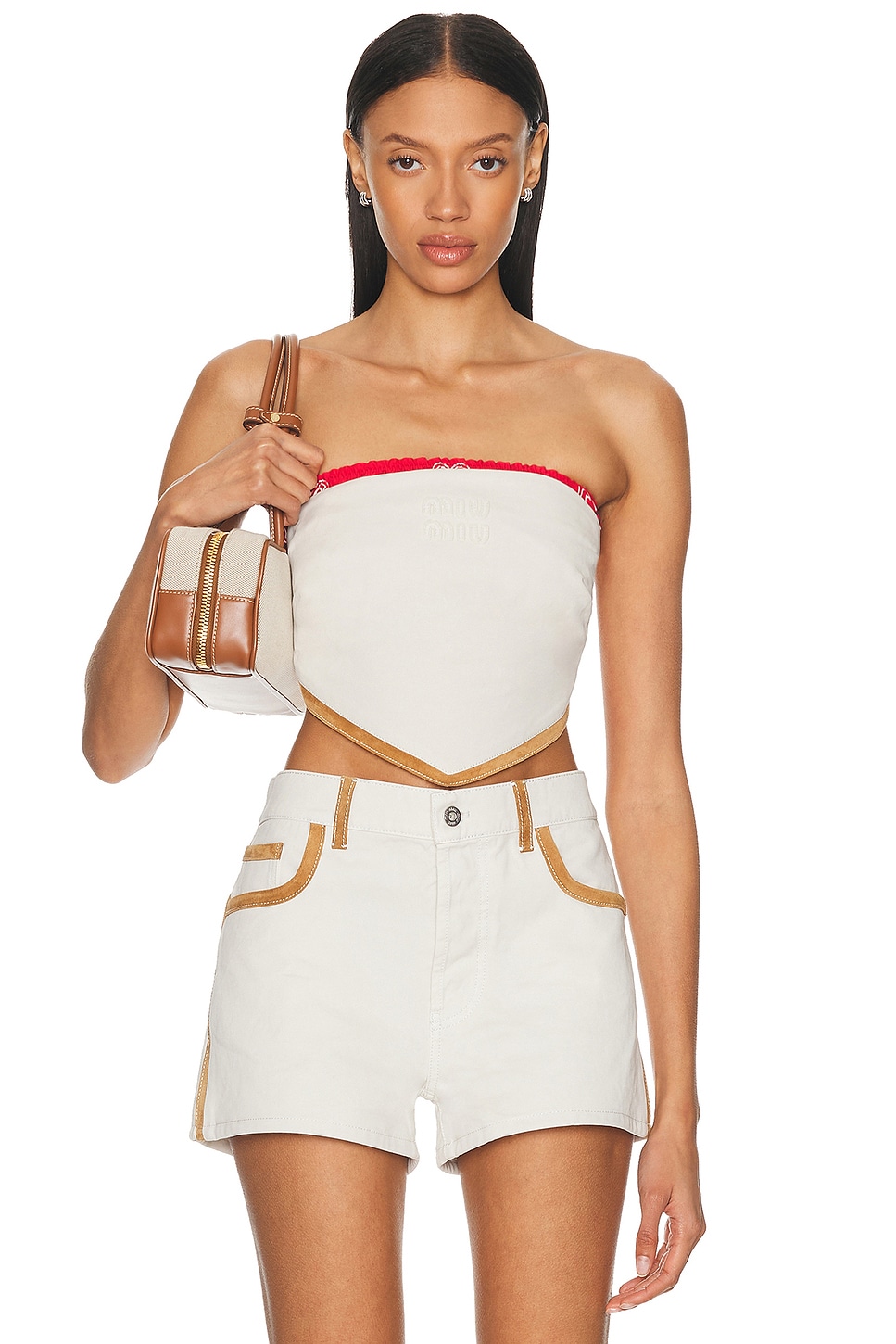 Image 1 of Miu Miu Strapless Top in Bianco