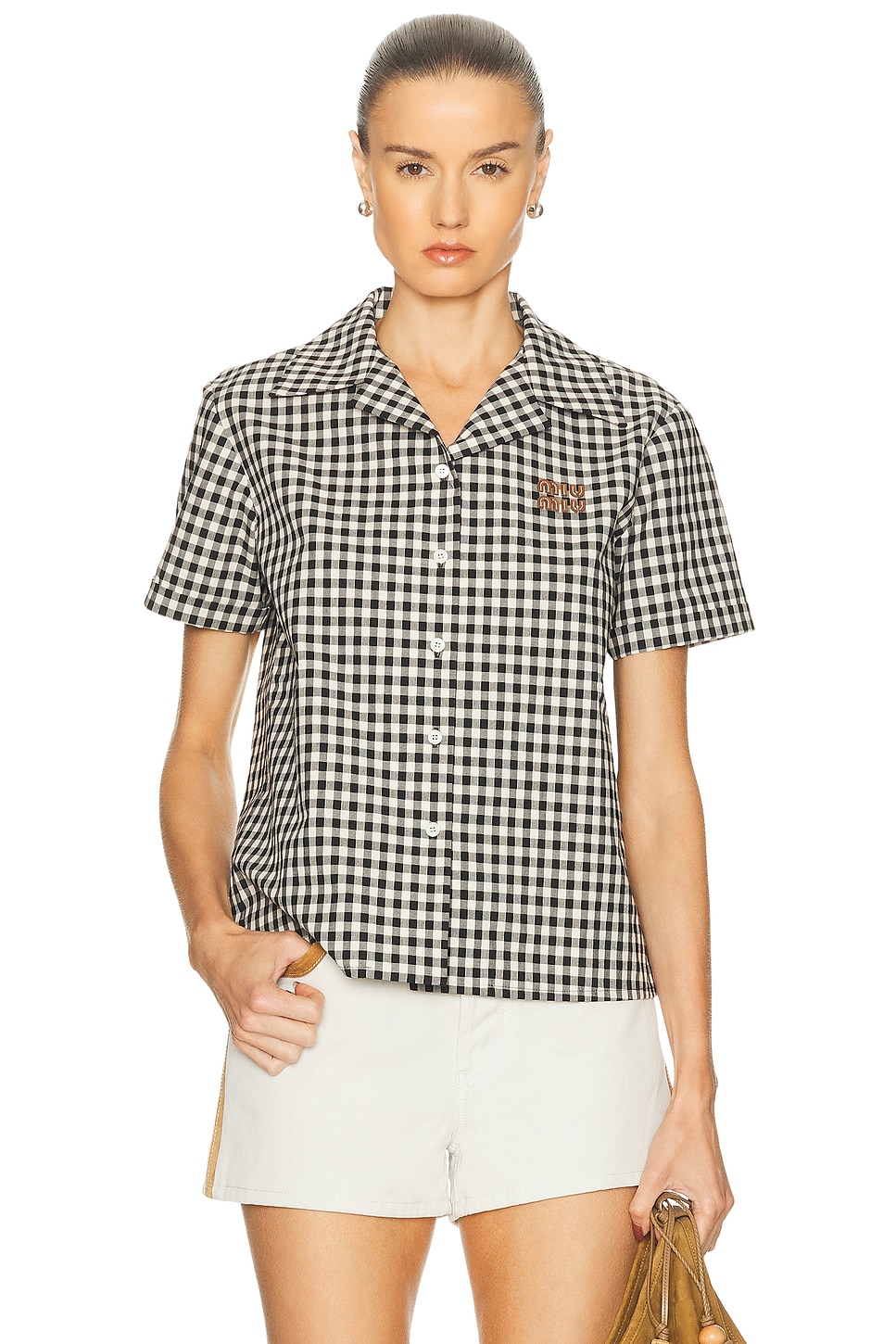 Short Sleeve Shirt in Black,White