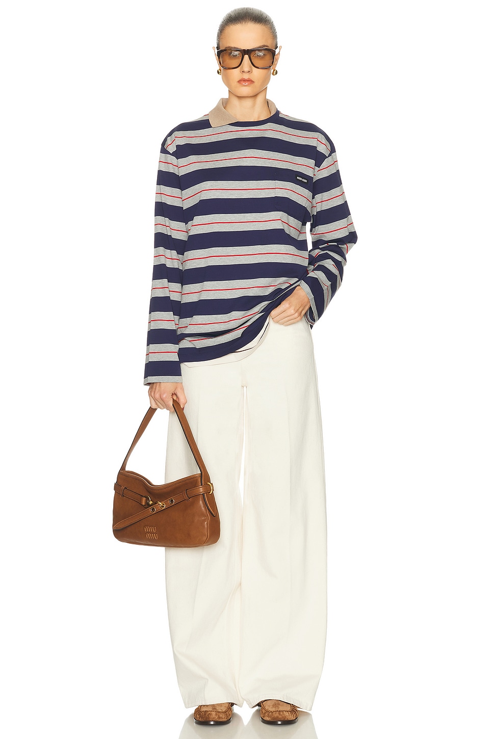 Miu Miu Long Sleeve Polo Top