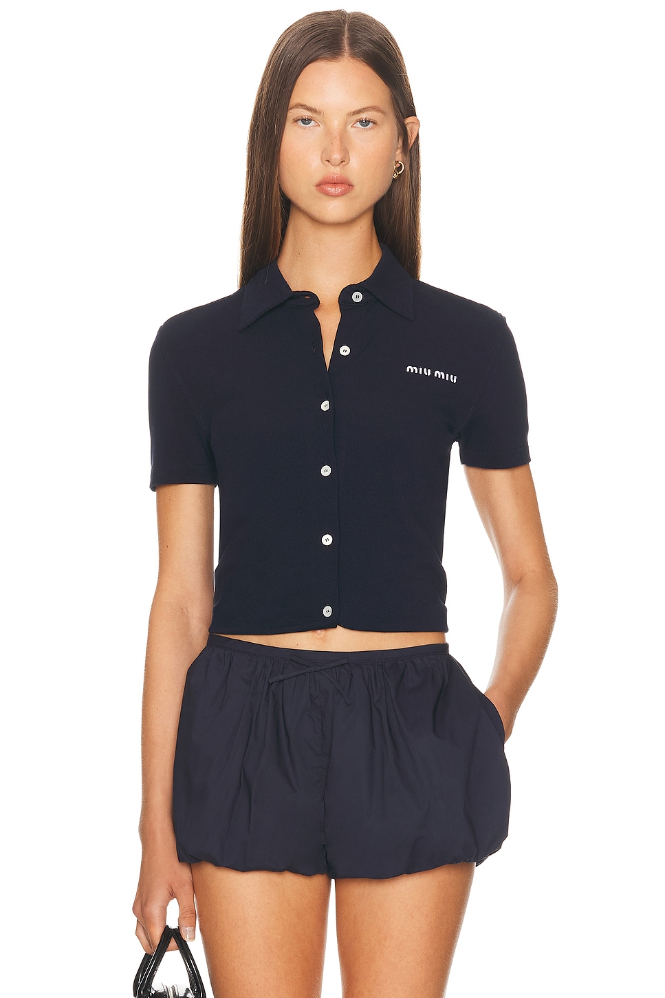 Image 1 of Miu Miu Button Up Top in Bleu