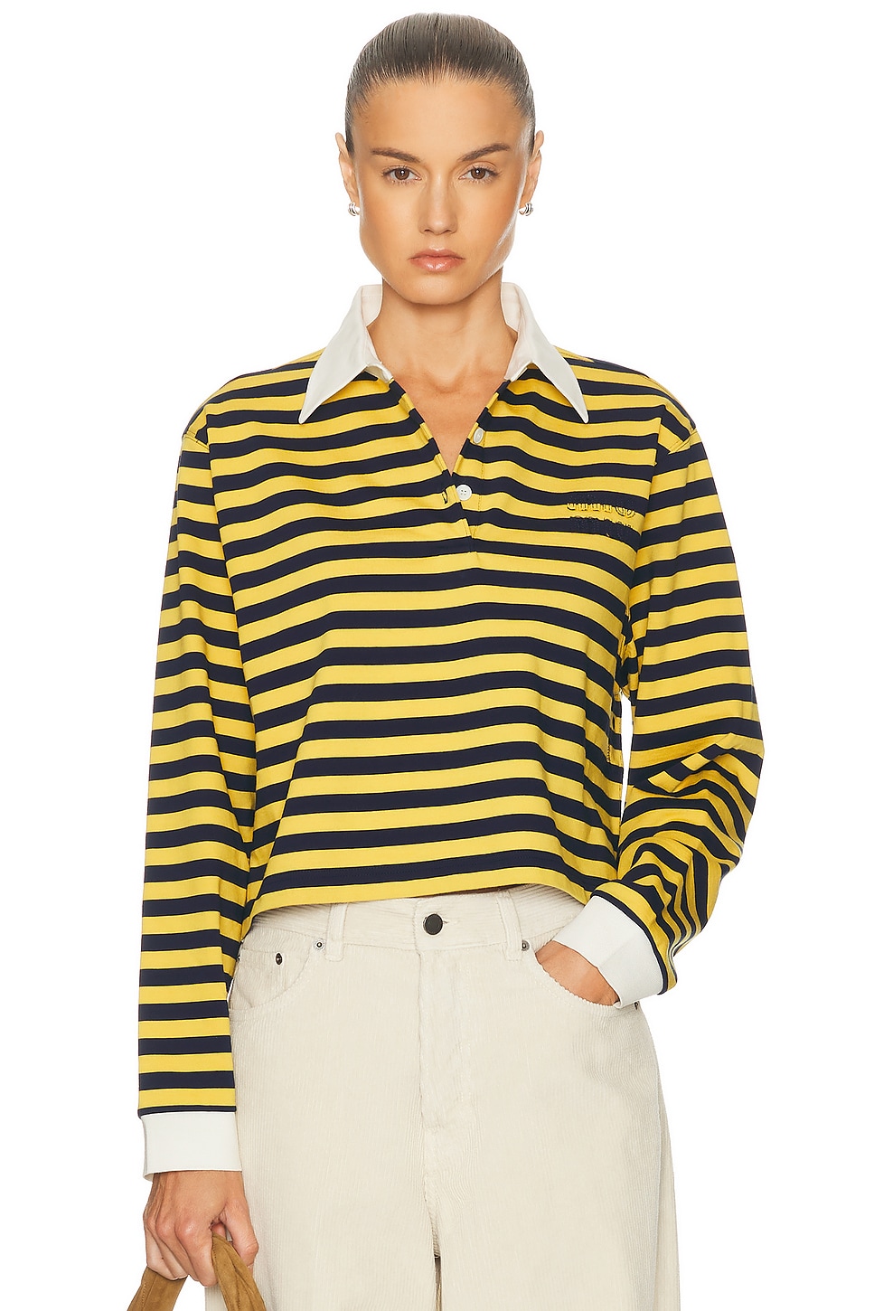 Long Sleeve Rugby Top in Yellow