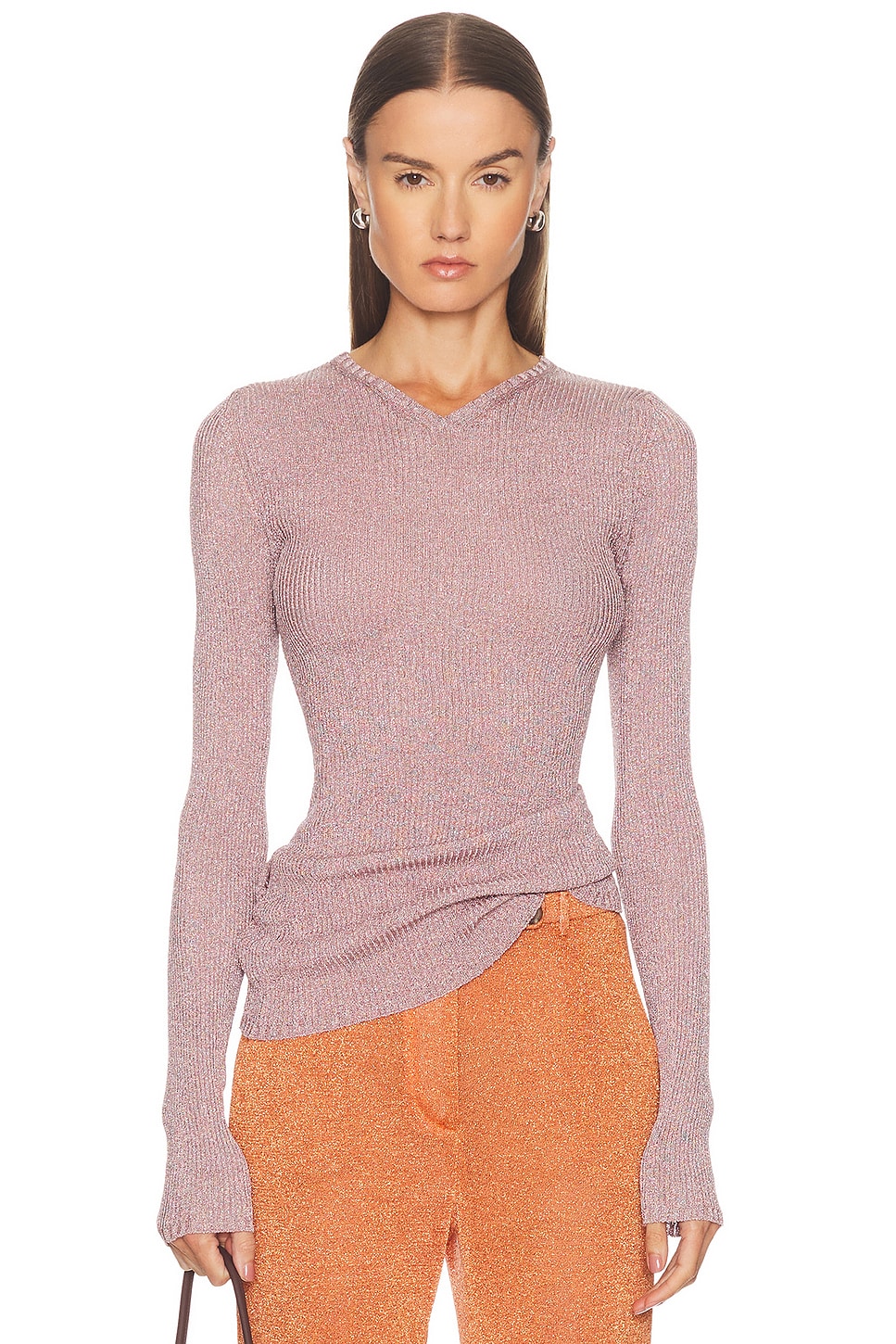 Image 1 of Miu Miu Long Sleeve Top in Begonia