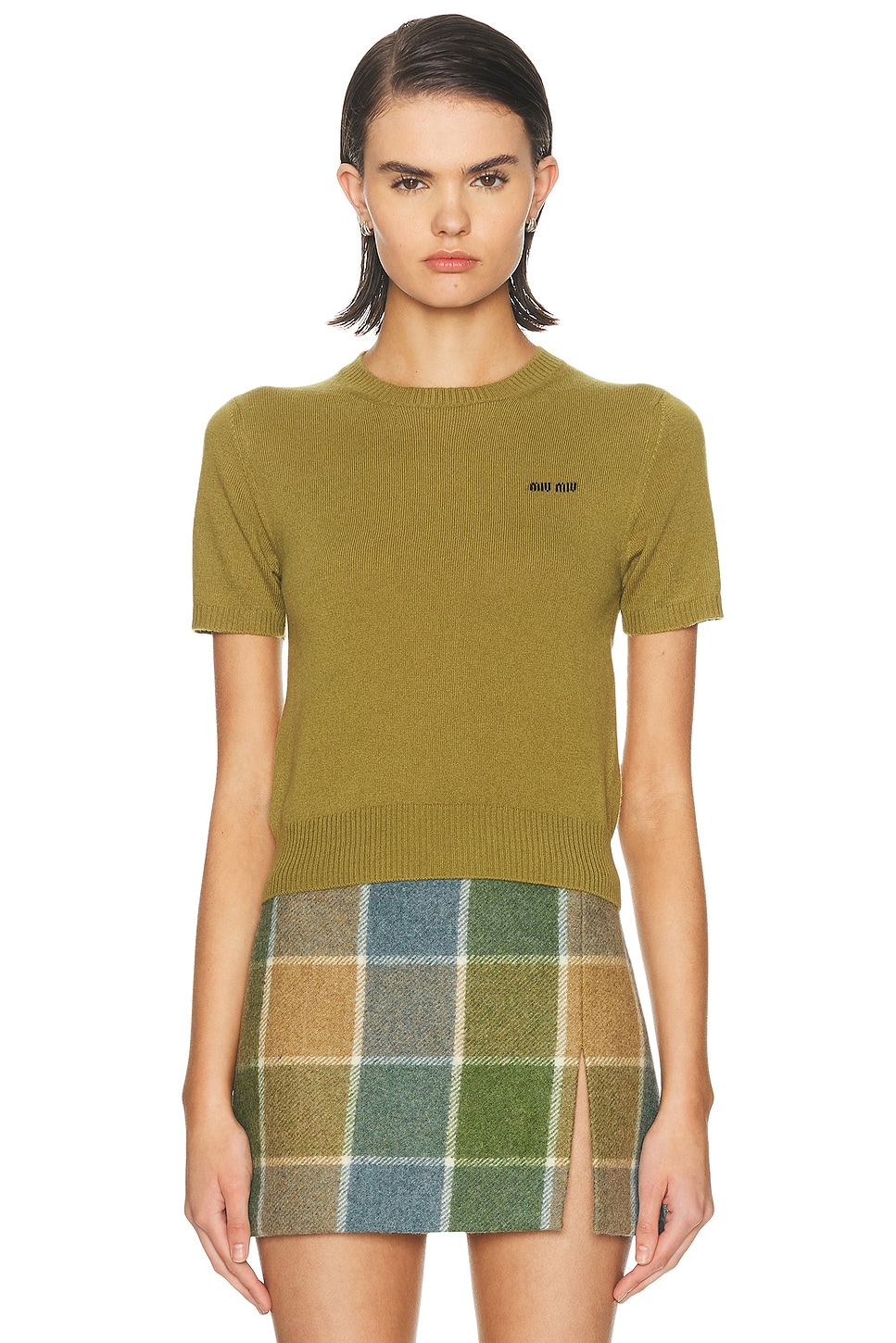 Image 1 of Miu Miu Cashmere Knit Top in Felce