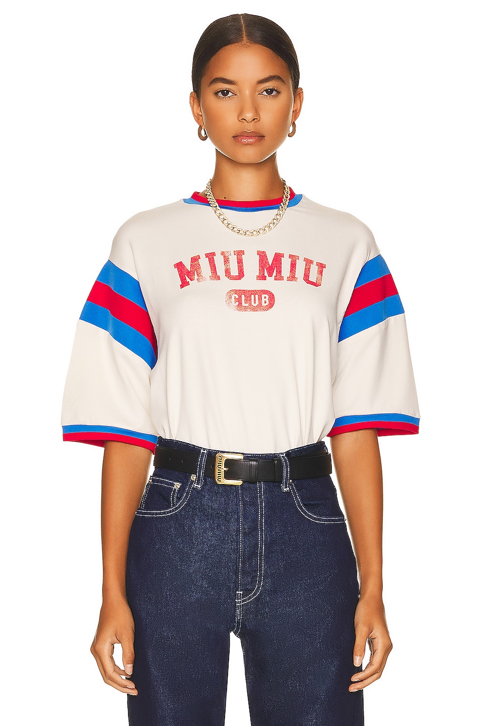 Image 1 of Miu Miu Oversized T-Shirt in Avorio