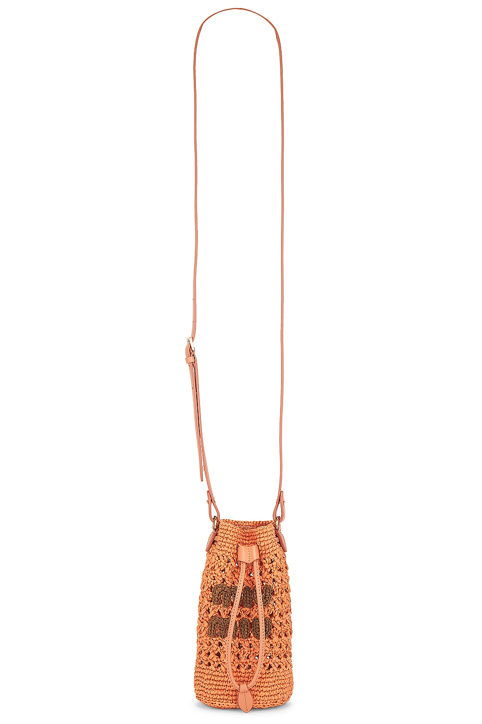 Crochet Crossbody Bag in Peach