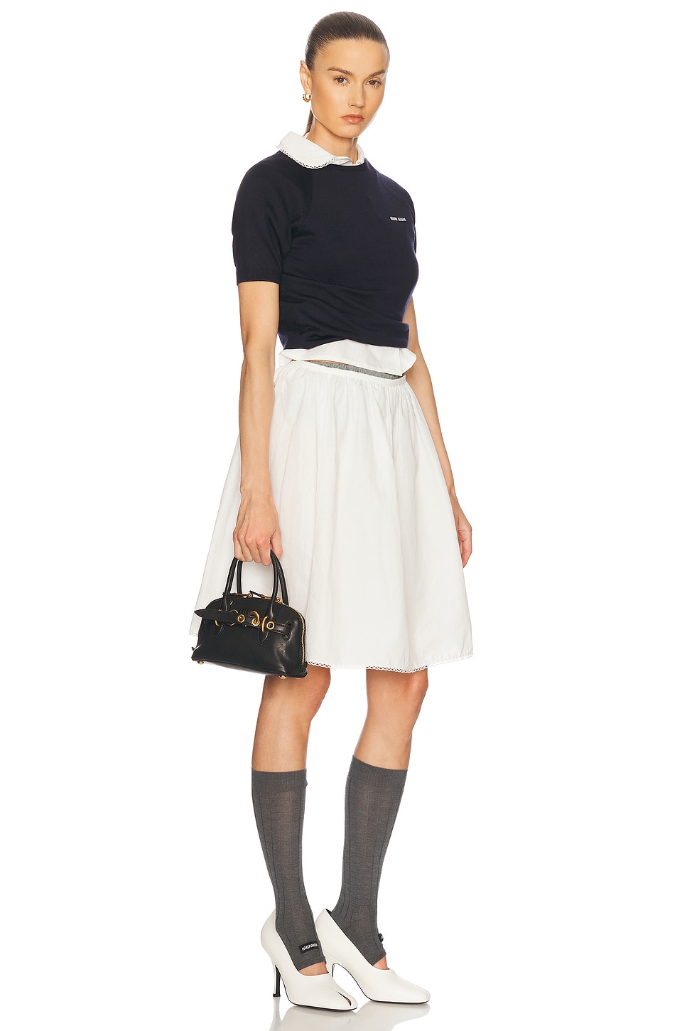 Miu Miu Mini Aventure Nappa Aviator Bag In Nero