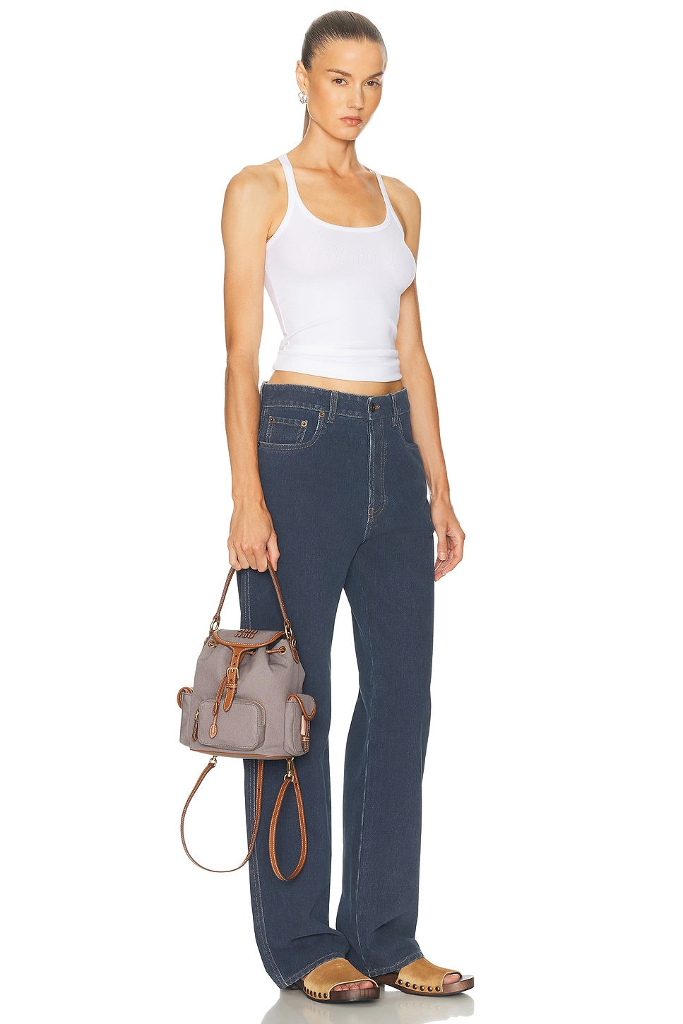 Miu Miu Canapa & Soft Calf Backpack