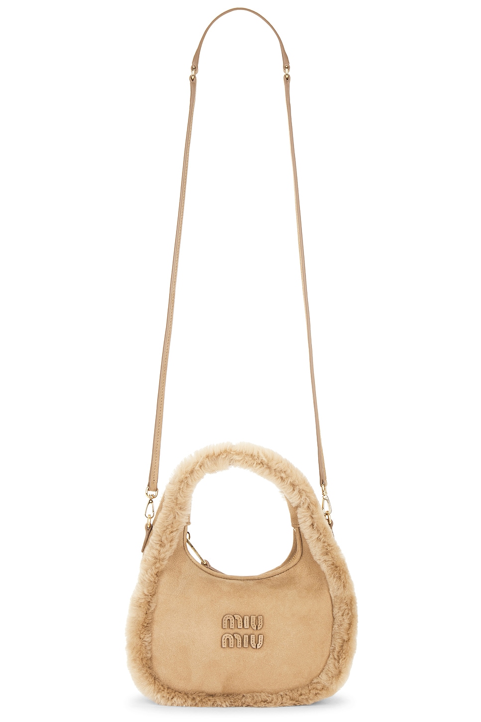 Miu Miu Wander Camoscio Shearling Bag