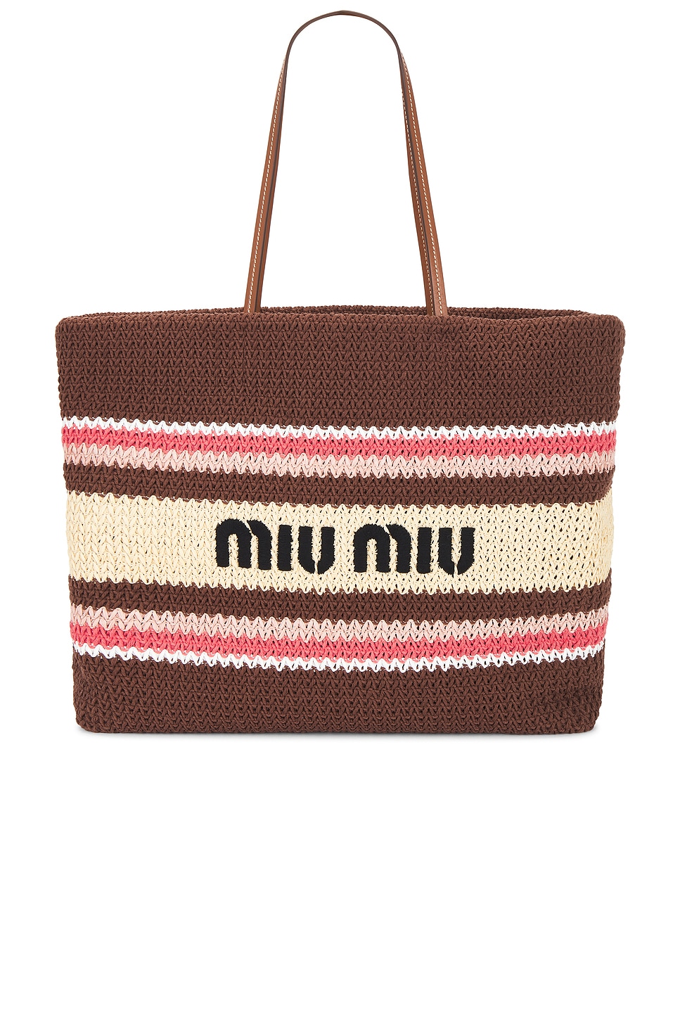 Miu Miu Tessuto Stripes Tote Bag