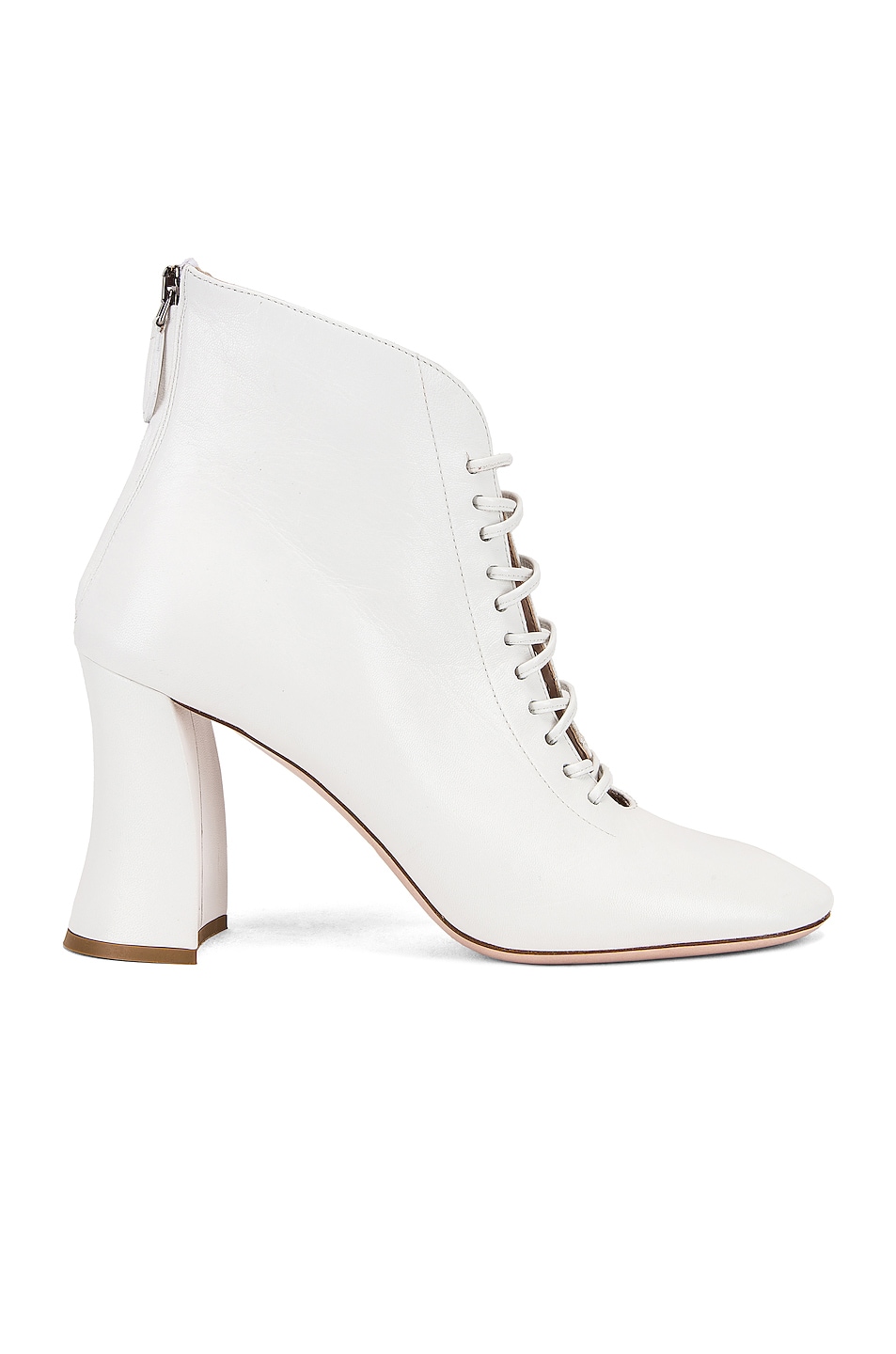 Image 1 of Miu Miu Lace Up Ankle Boots in White