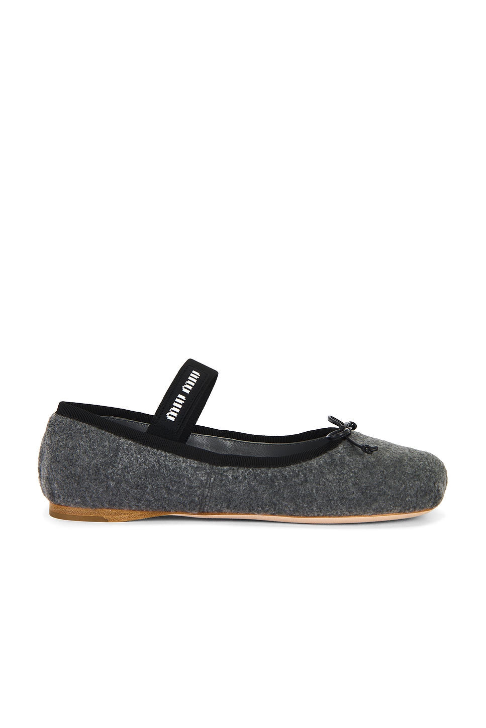 Miu Miu Ballerina Flat In Gray