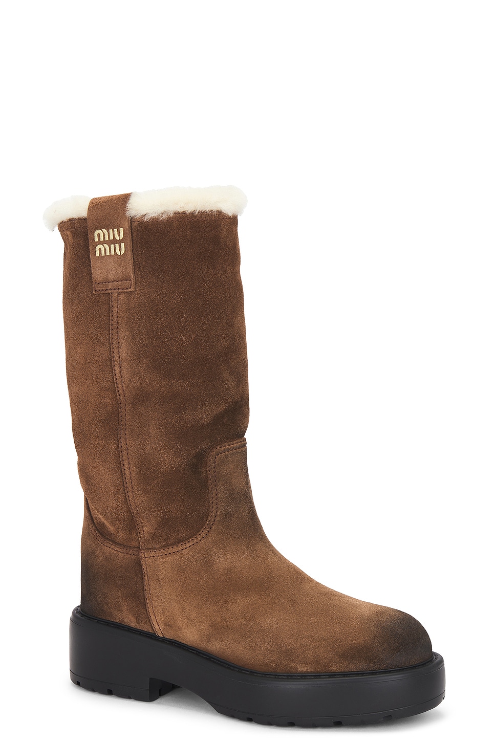Miu Miu Suede Boot In Brown