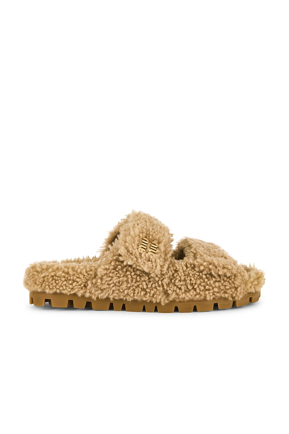 Miu Miu Slide Sandal In Brown