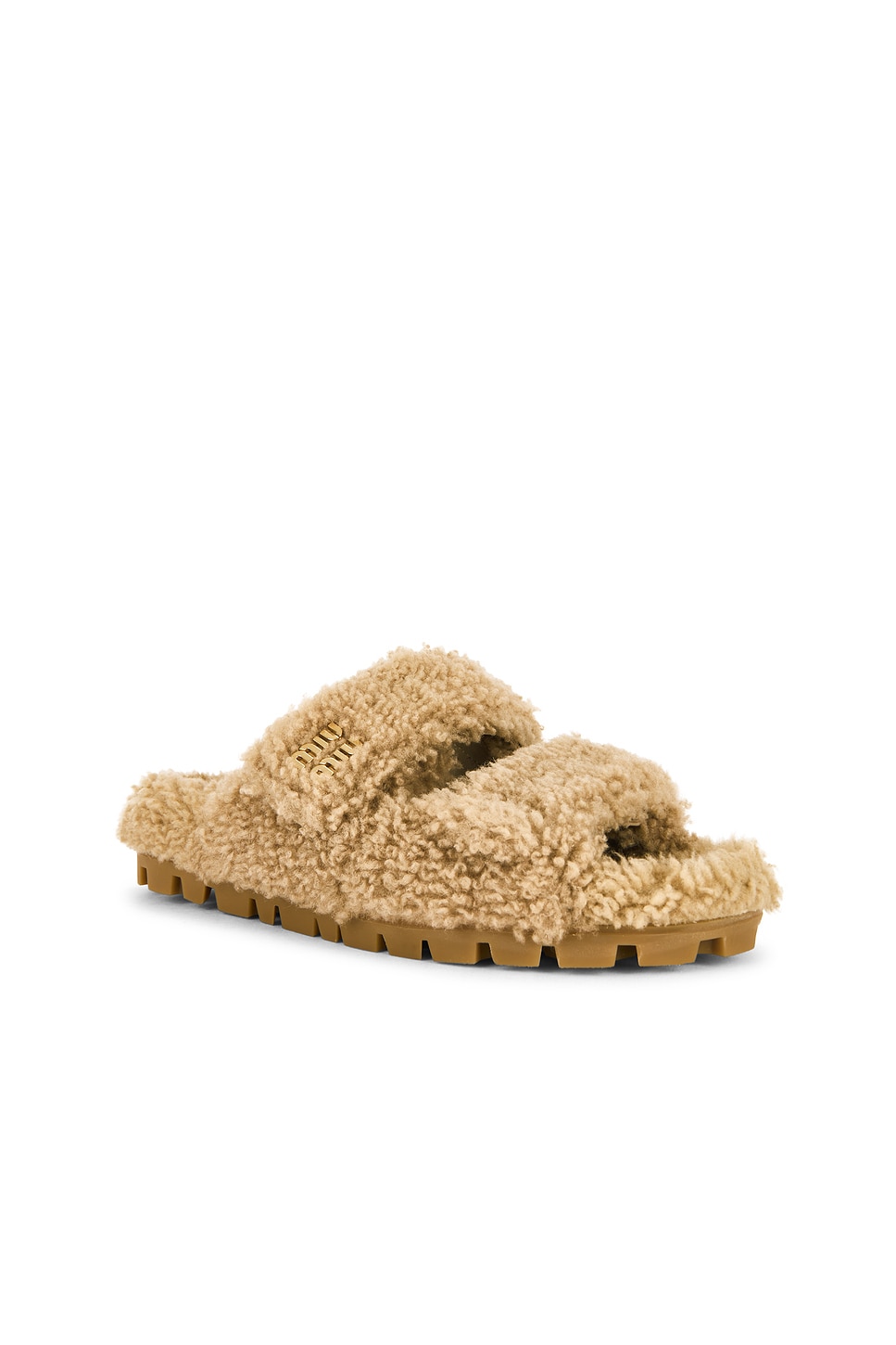 Miu Miu Slide Sandal In Brown