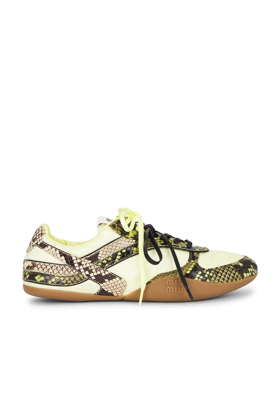Image 1 of Miu Miu Nylon & Ayers Sneaker in Ananas & Felce