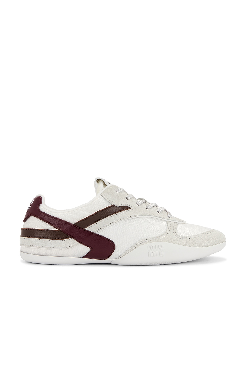 Image 1 of Miu Miu Nylon Tech Sneaker in Bianco & Amaranto