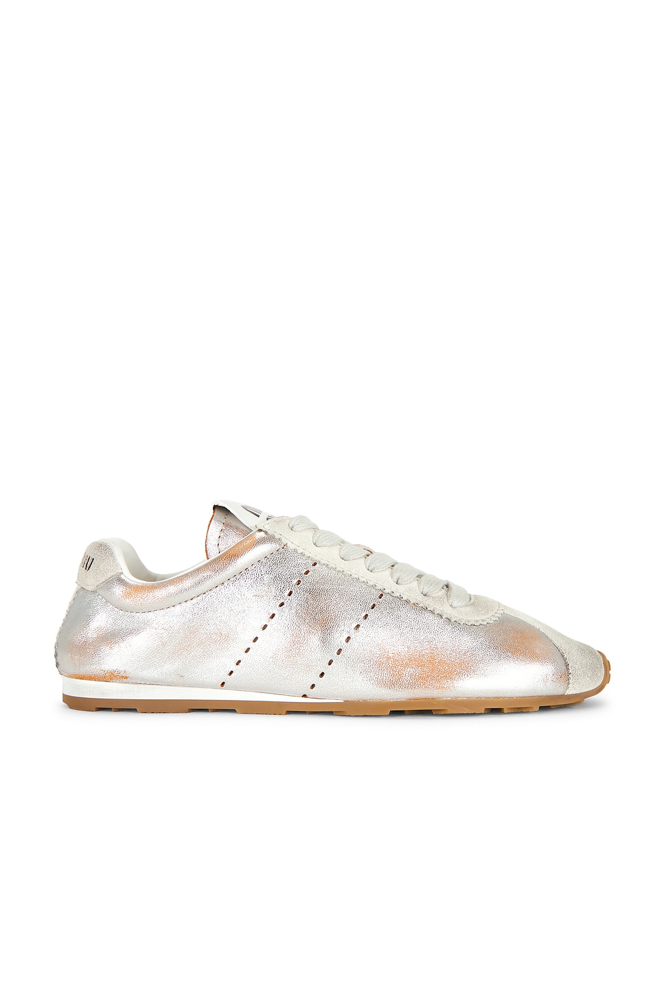 Miu Miu Plume Sneaker In Argento & Talco