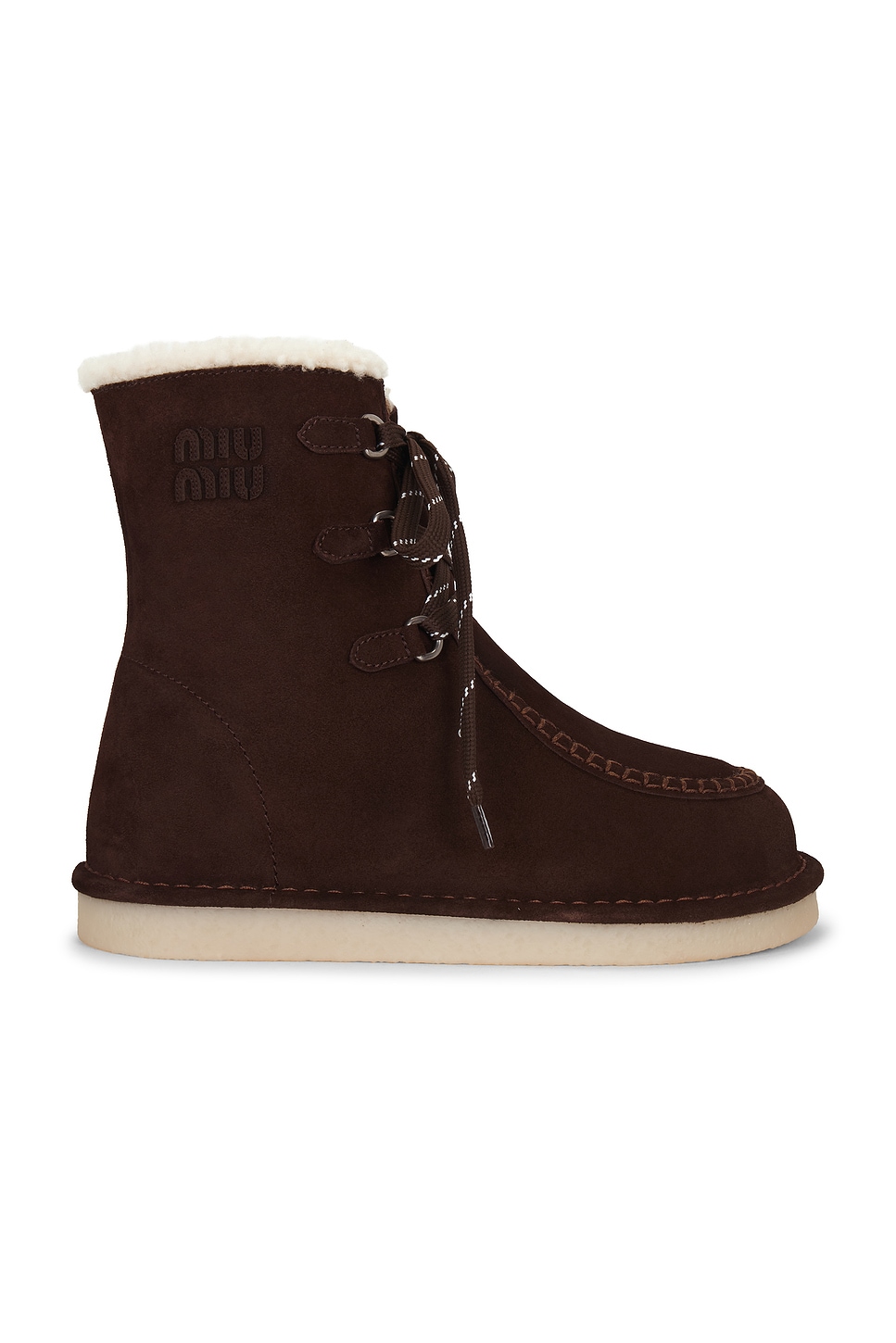 Miu Miu Scamosciato Old Lifestyle Winter Boot in Brown
