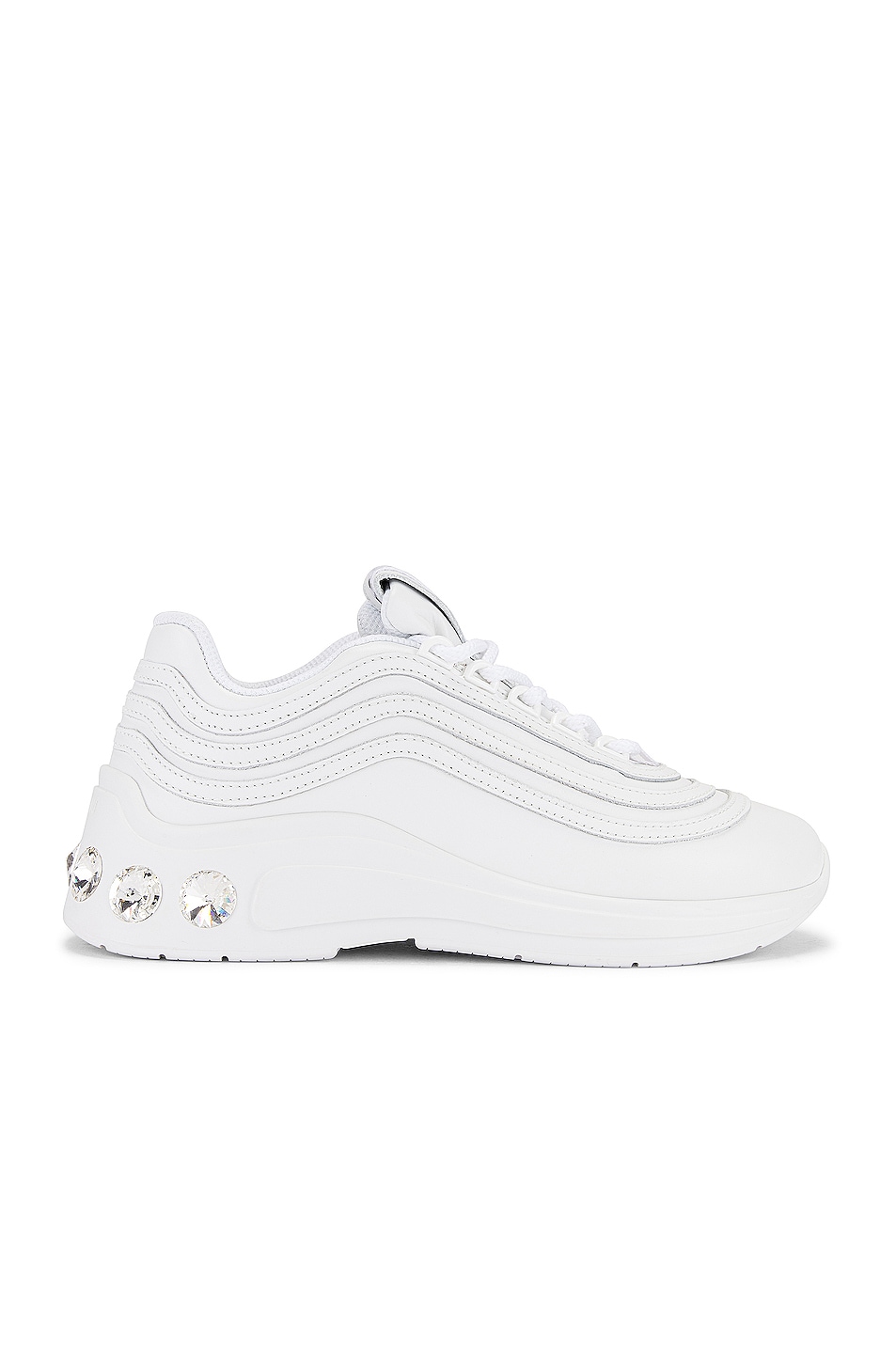 Image 1 of Miu Miu Jewel Athletic Sneakers in White