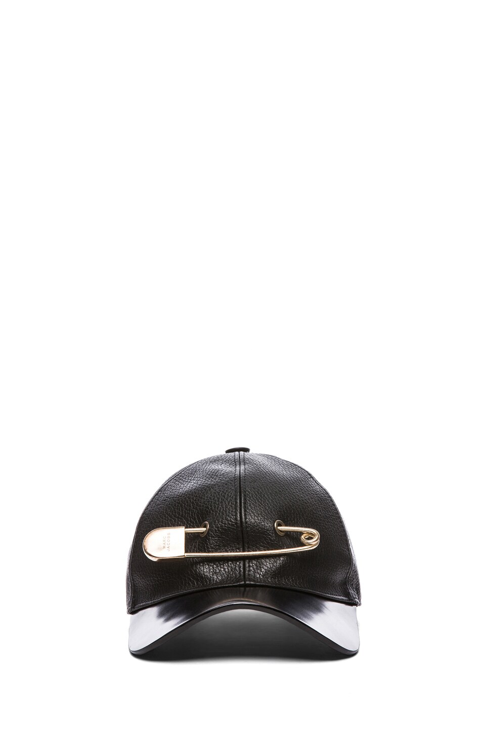 Image 1 of Marc Jacobs Leather & Pin Cap in Black