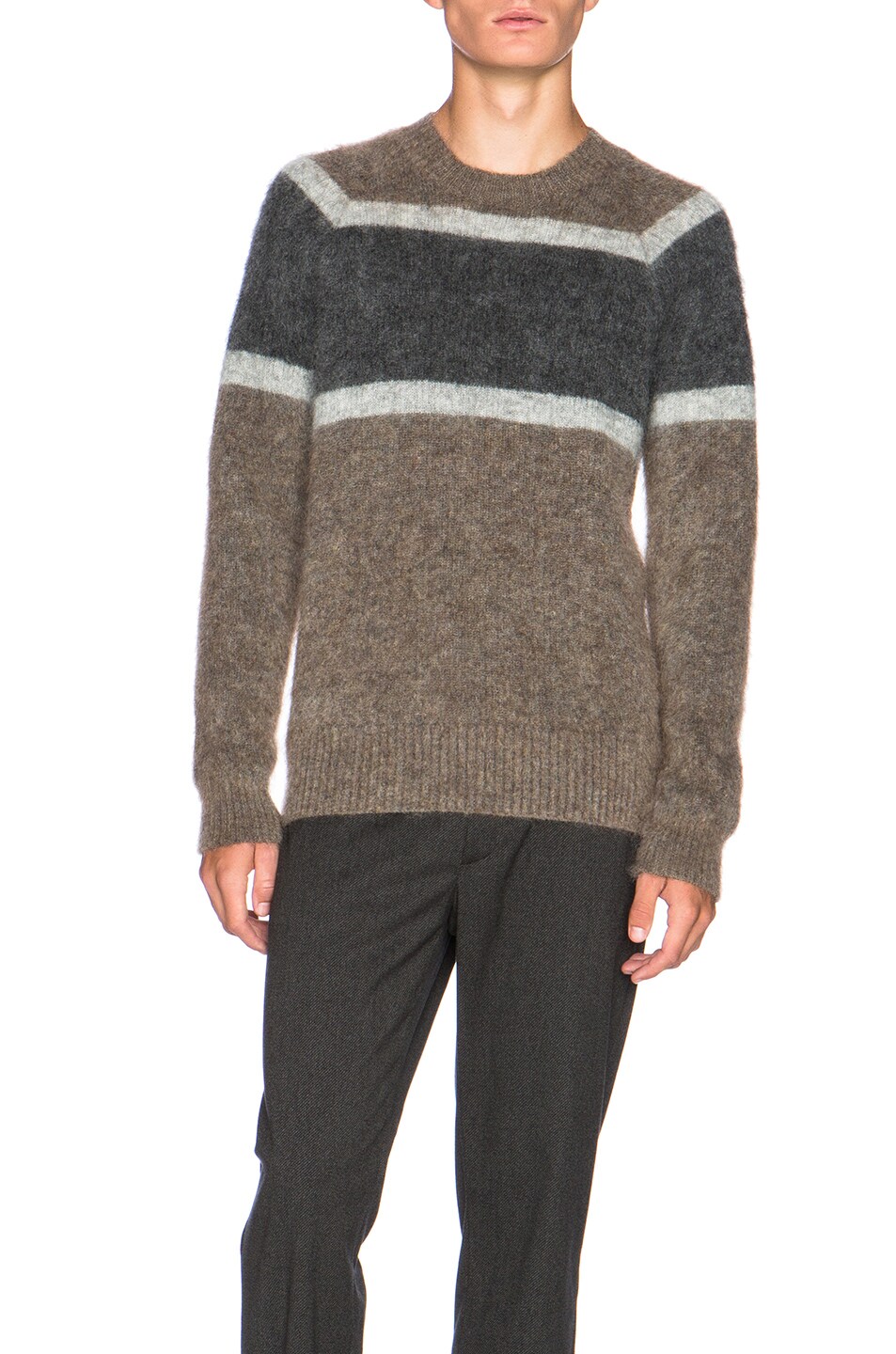 Image 1 of Marc Jacobs Hazy Stripe Mohair Sweater in Mink Grey Melange
