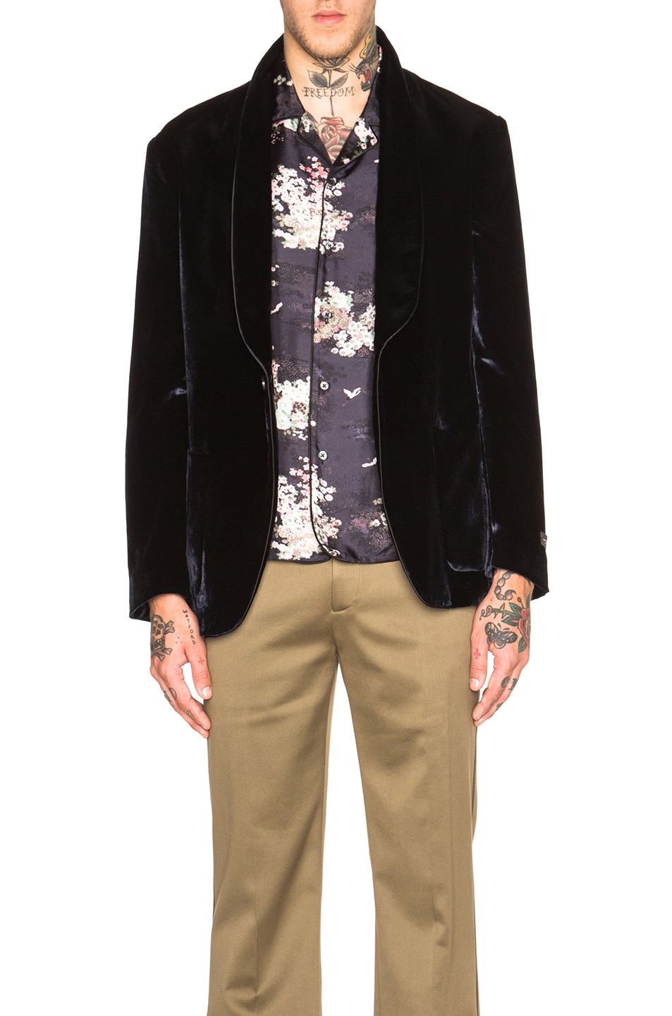 Image 1 of Marc Jacobs Hammered Velvet Jacket in Navy