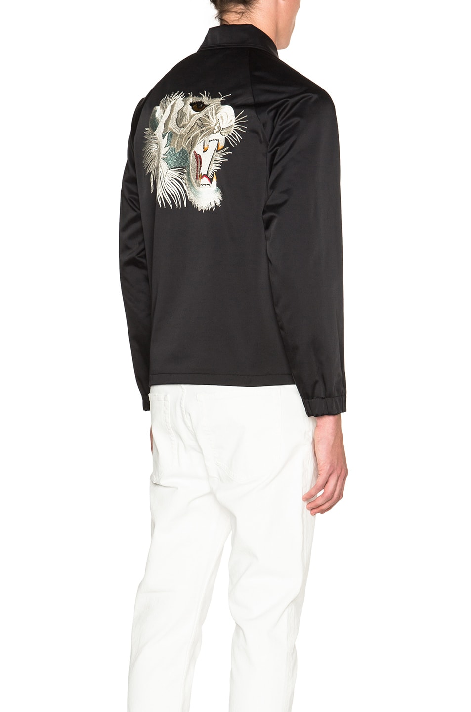 Image 1 of Marc Jacobs Matte & Shiny Suiting Jacket with Tiger Embroidery in Black