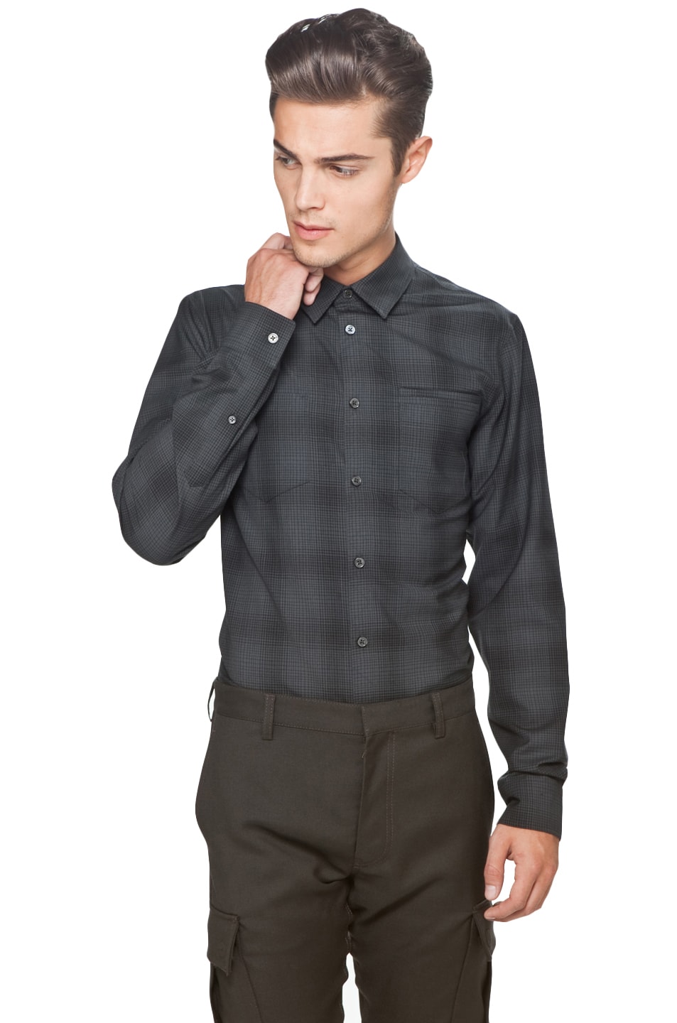 Image 1 of Marc Jacobs Shadow Plaid Shirt in Combo Orcha Black