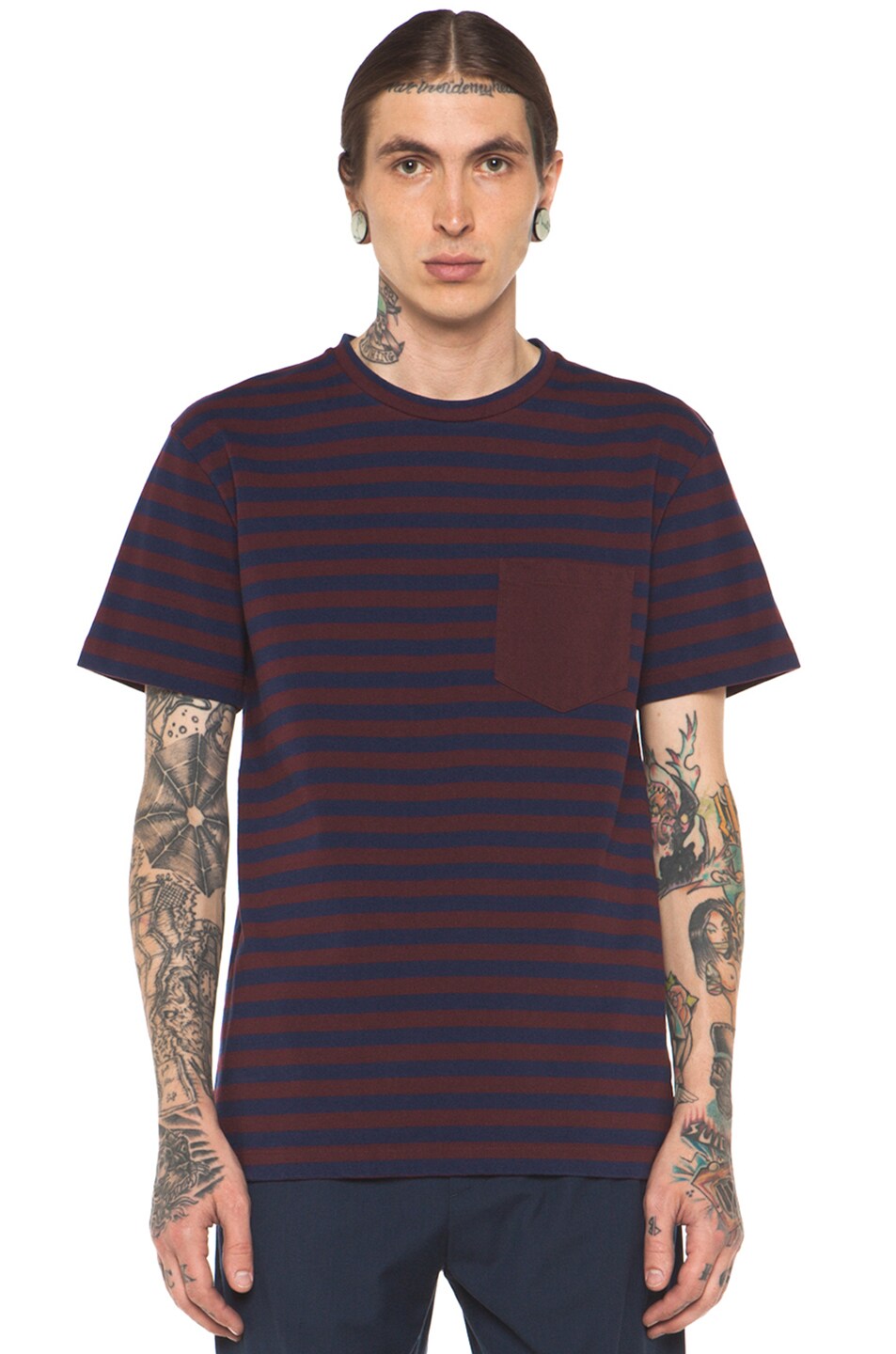 Image 1 of Marc Jacobs Rugged Stripe Jersey in Wine Combo
