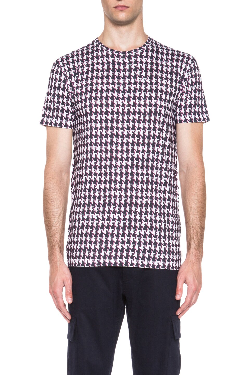 Image 1 of Marc Jacobs Houndstooth Jersey Tee in Pink & Yellow