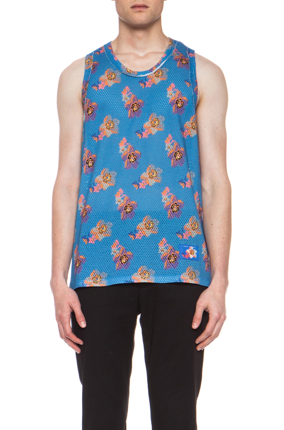 Image 1 of Marc Jacobs Printed Cotton Tank in Blue Multi