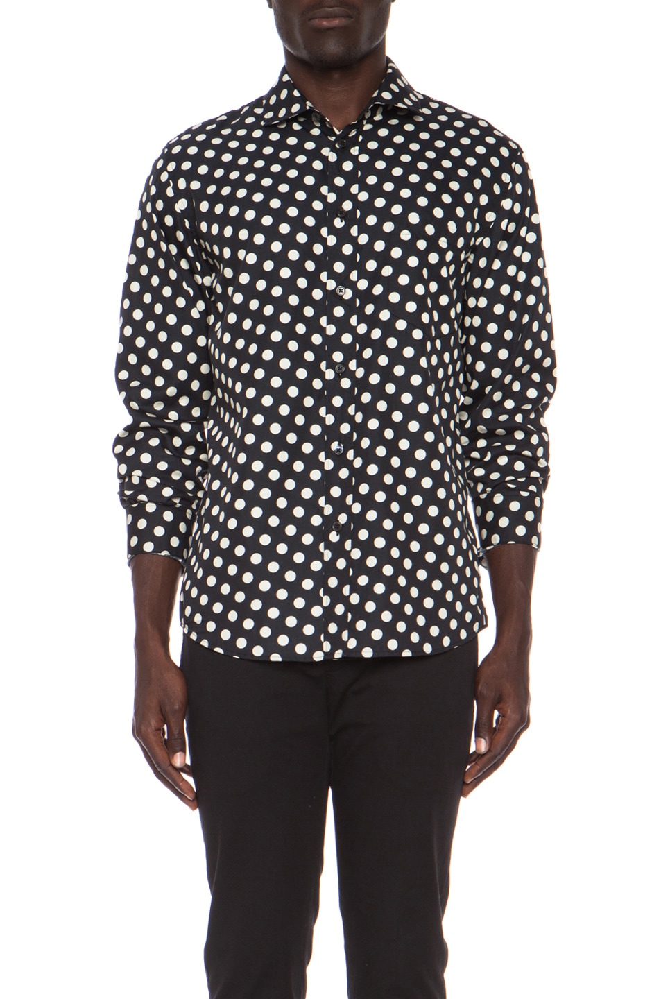 Image 1 of Marc Jacobs Contrast Pocket Cotton-Blend Button Down in White Dot