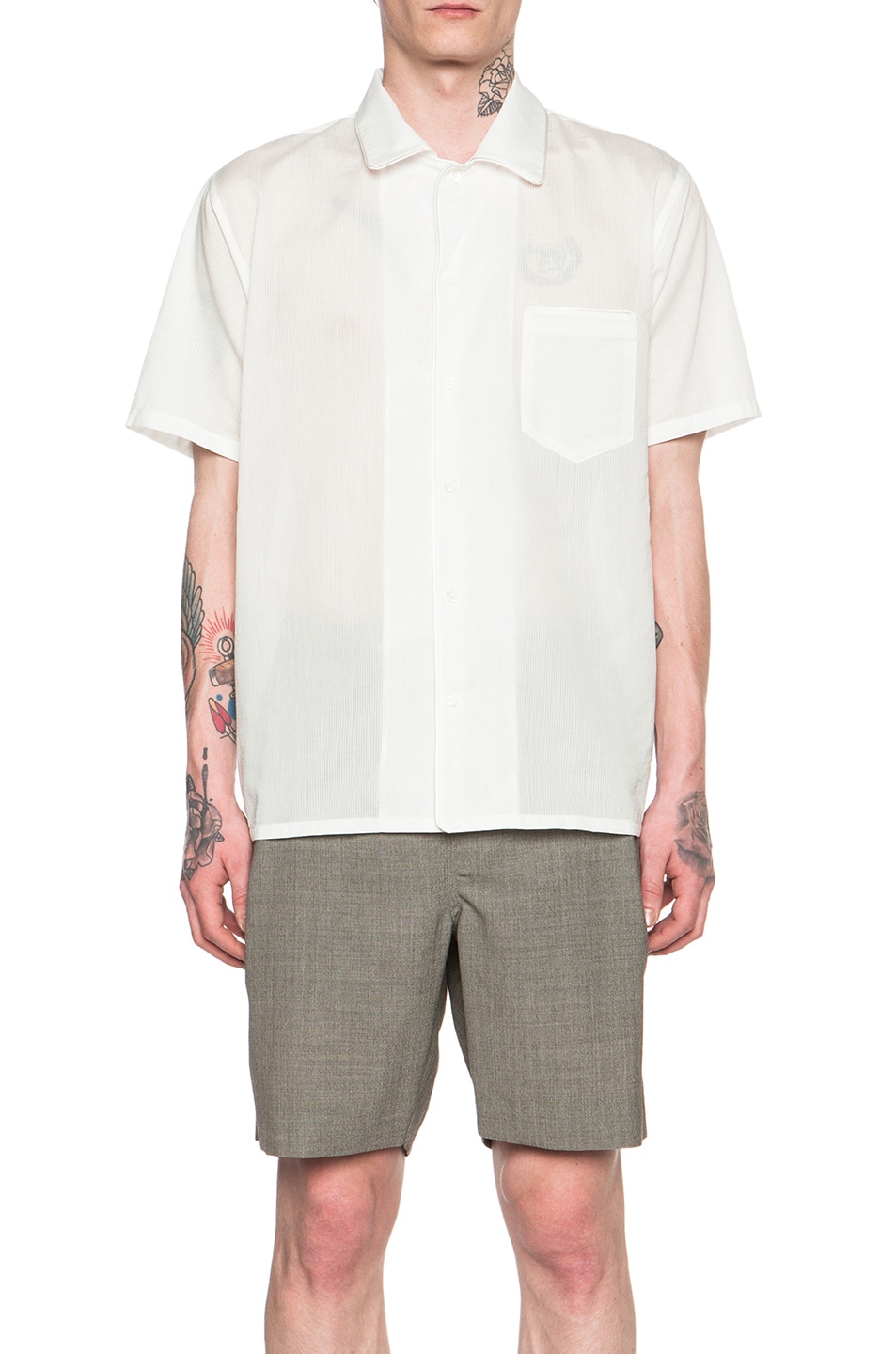 Image 1 of Marc Jacobs Sandy Stripe Short Sleeve Shirt in Ivory