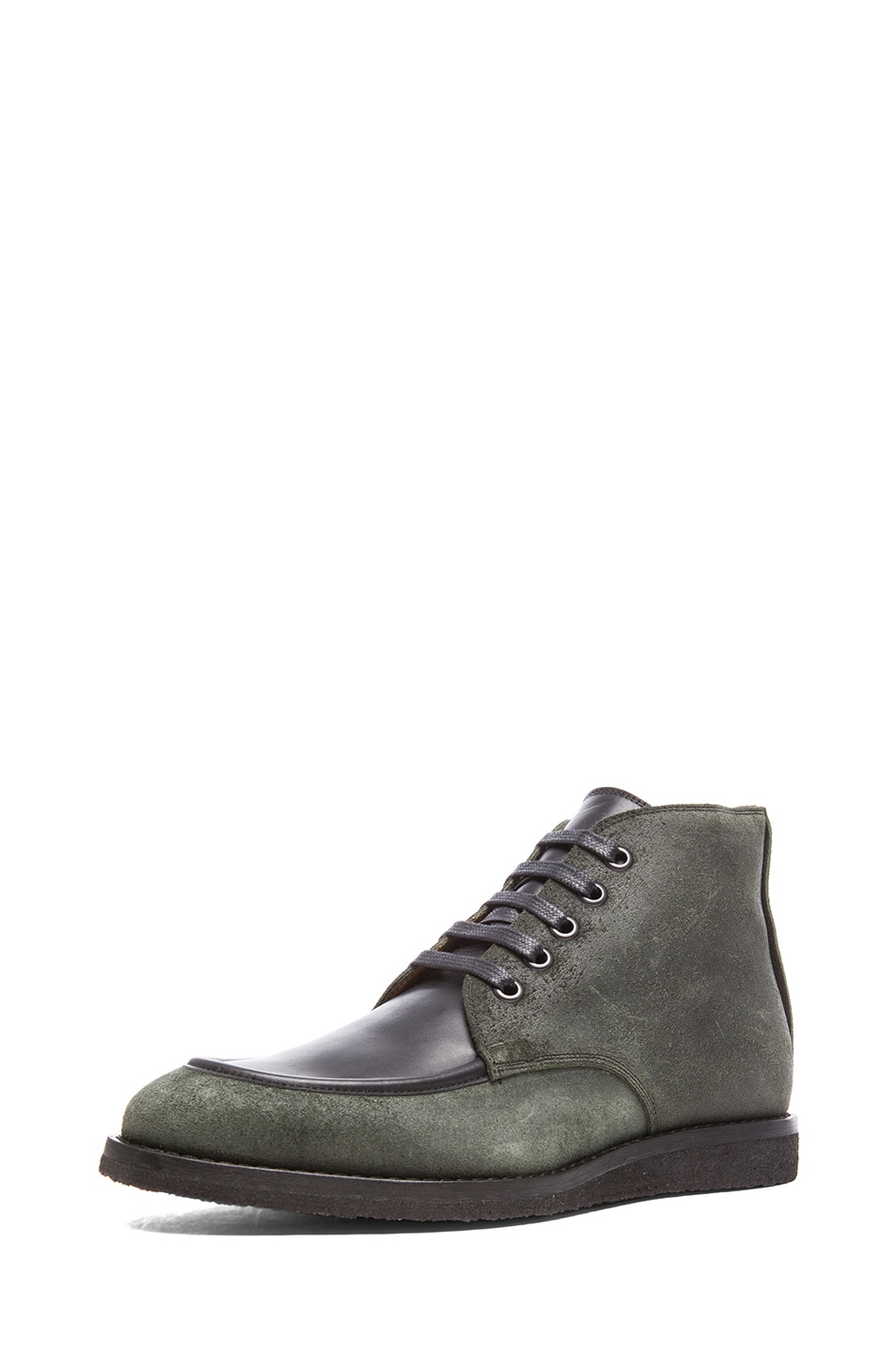 Image 1 of Marc Jacobs Woods Distressed Suede Boots in Army & Black