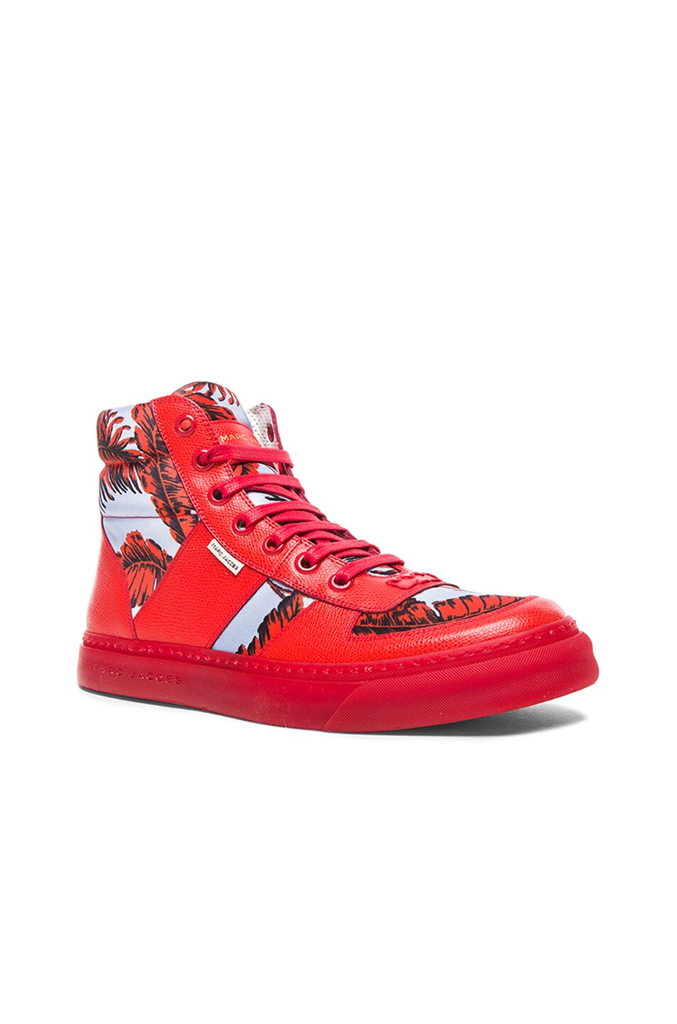 Image 1 of Marc Jacobs High Top Leather Sneakers in Blue Sky