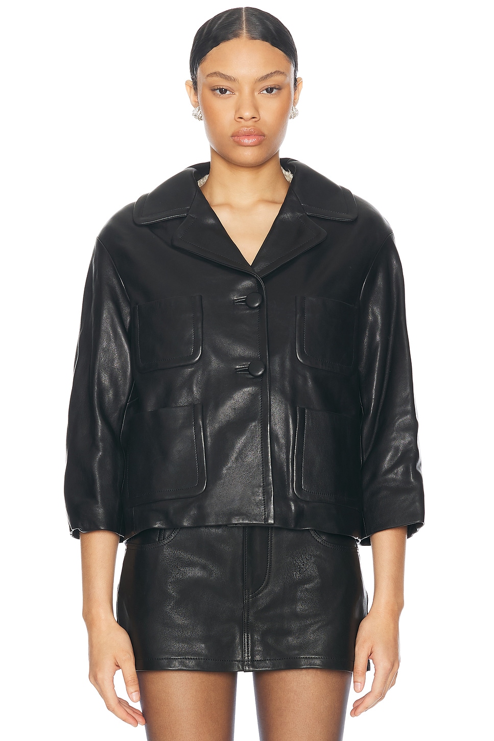 Shop Marc Jacobs Leather Lady Jacket In Black