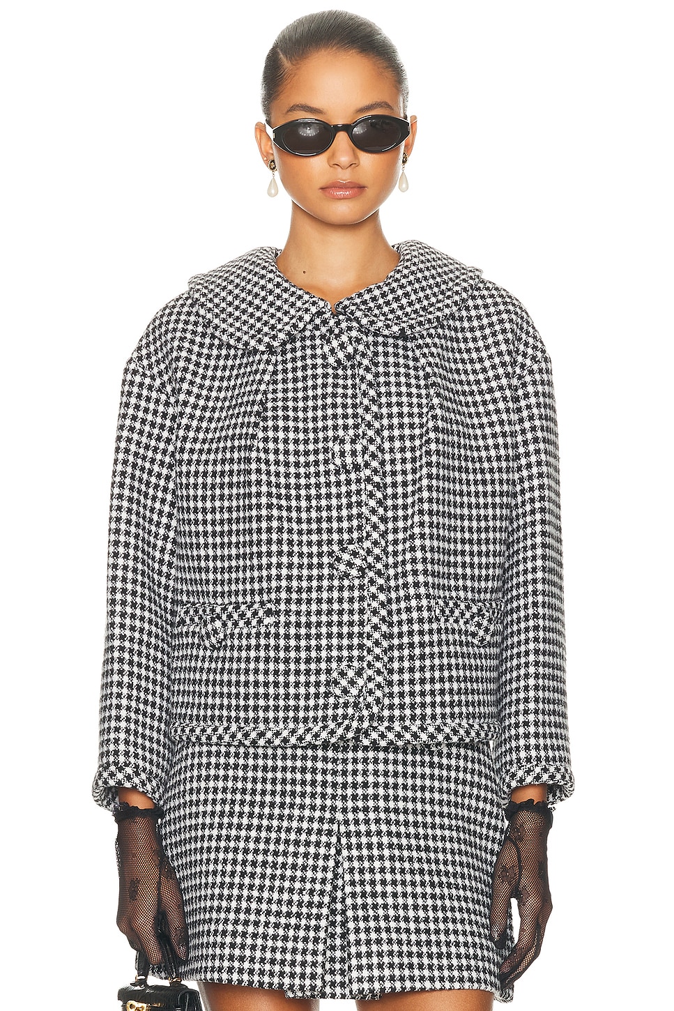 Image 1 of Marc Jacobs Gingham Tweed Jacket in Black Multi
