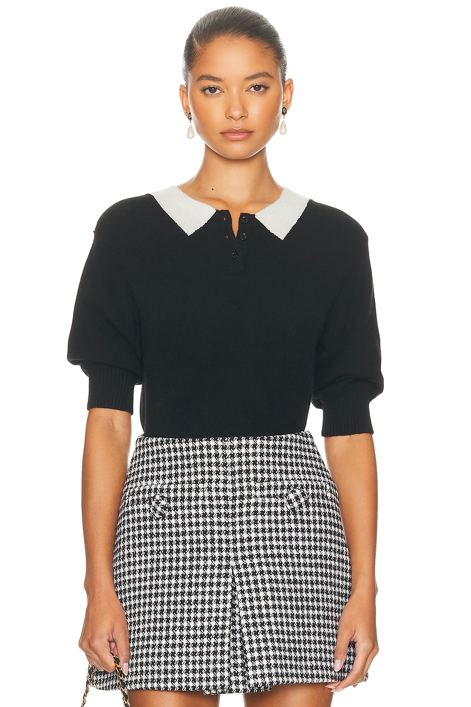 Image 1 of Marc Jacobs Trompe Loeil Polo Top in Black